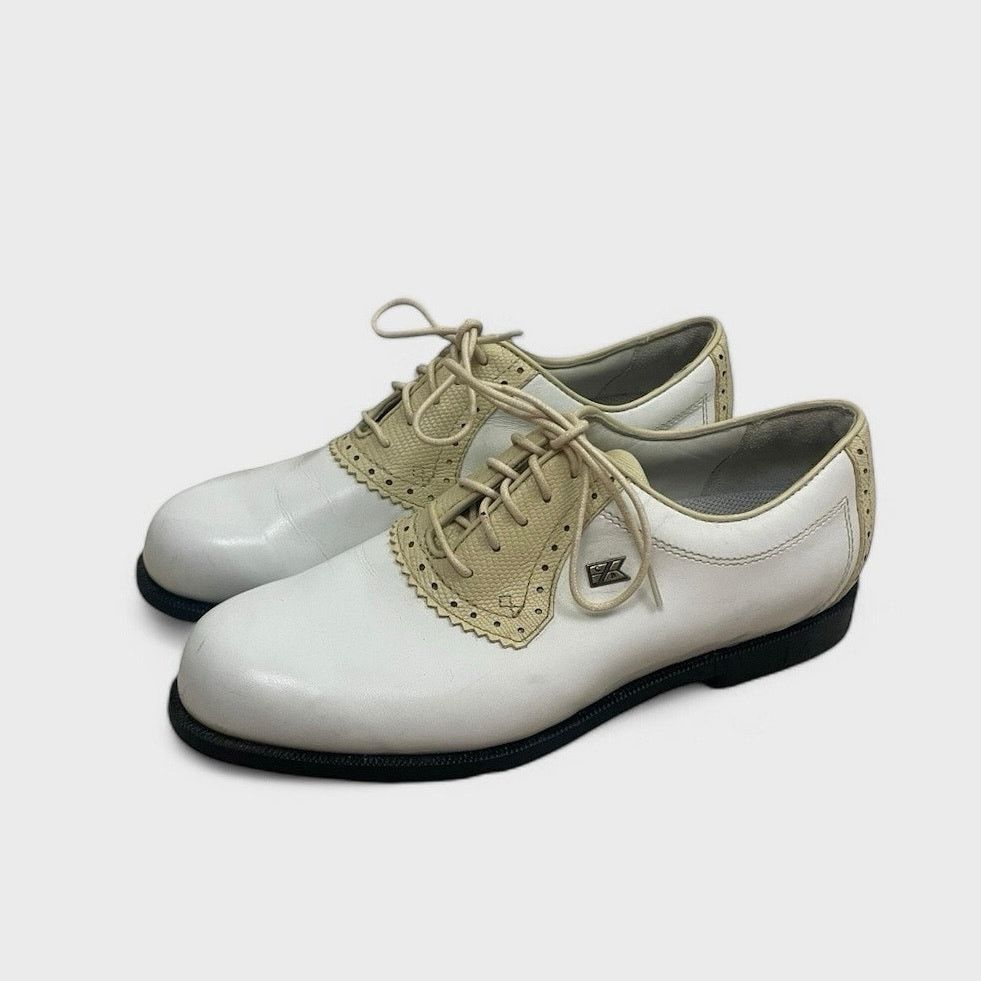 Cutter & Buck Cutter & Buck Leather White and Cream Lace Up Golf Shoes Size US 9.5 / IT 39.5 - 1 Thumbnail