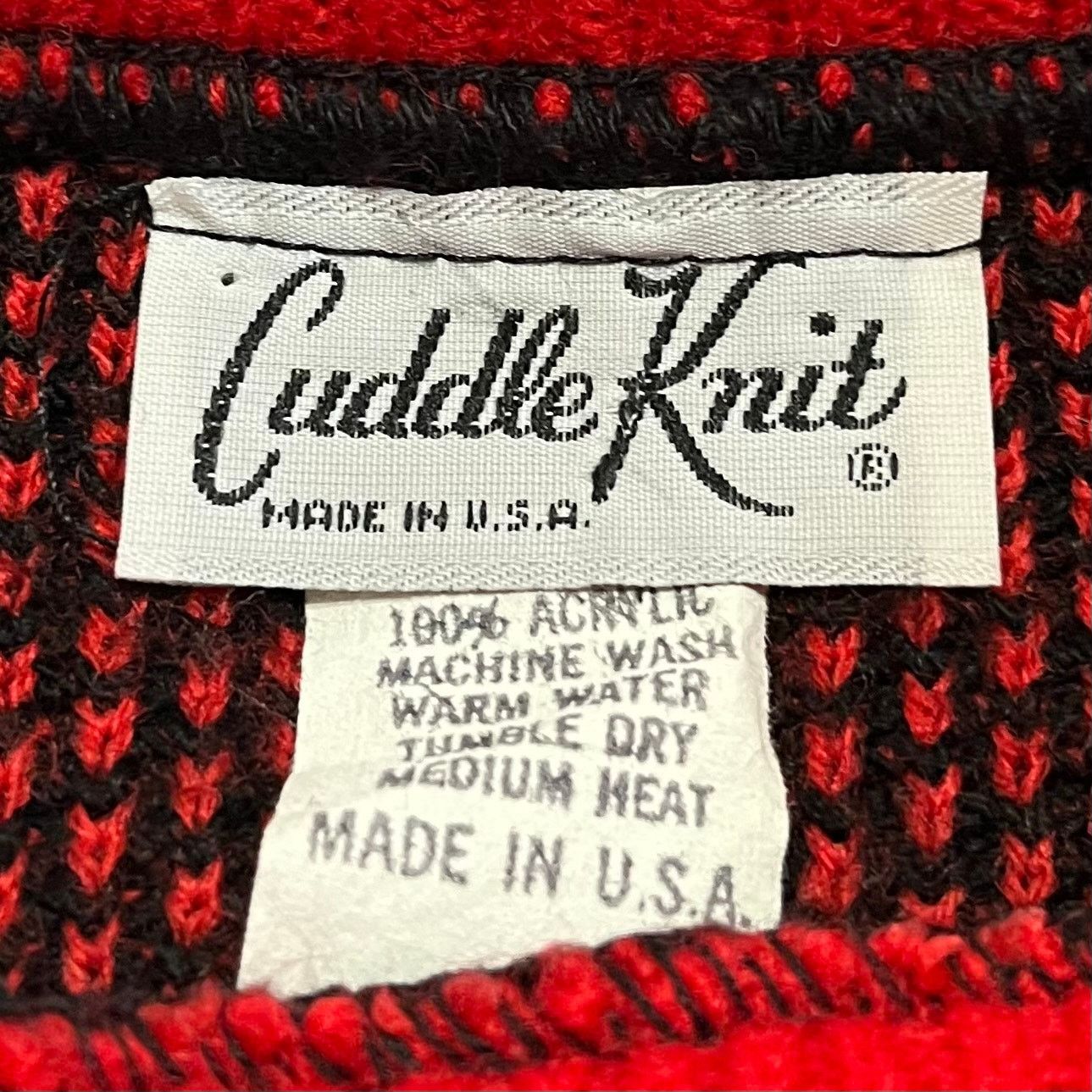 Other Vintage Cuddle Knit Mixed Red and Black Sweater Medium/Large Size US M / EU 48-50 / 2 - 3 Thumbnail