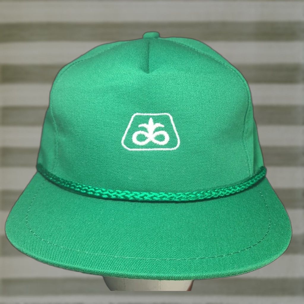 J Brand VINTAGE K Brand Pioneer Seed Hat Cap Farmer Trucker Rope Leather Strap USA Green Adjustable Baseball Cap Mens Size ONE SIZE - 1 Thumbnail