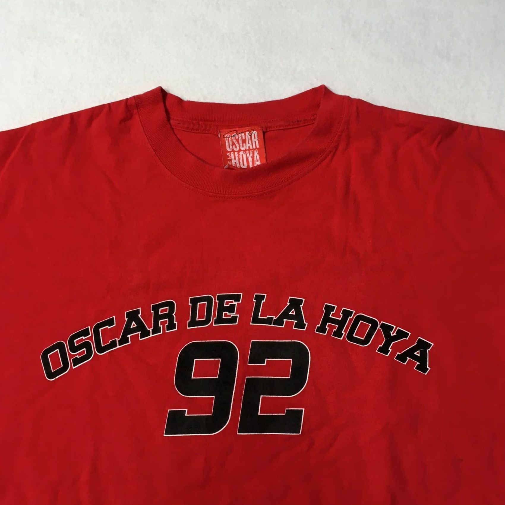 Vintage Oscar De La Hoya Shirt 2XL Red Boxing Graphic 100% Cotton T-Shirt Tee 92 Mens Size US XXL / EU 58 / 5 - 2 Thumbnail