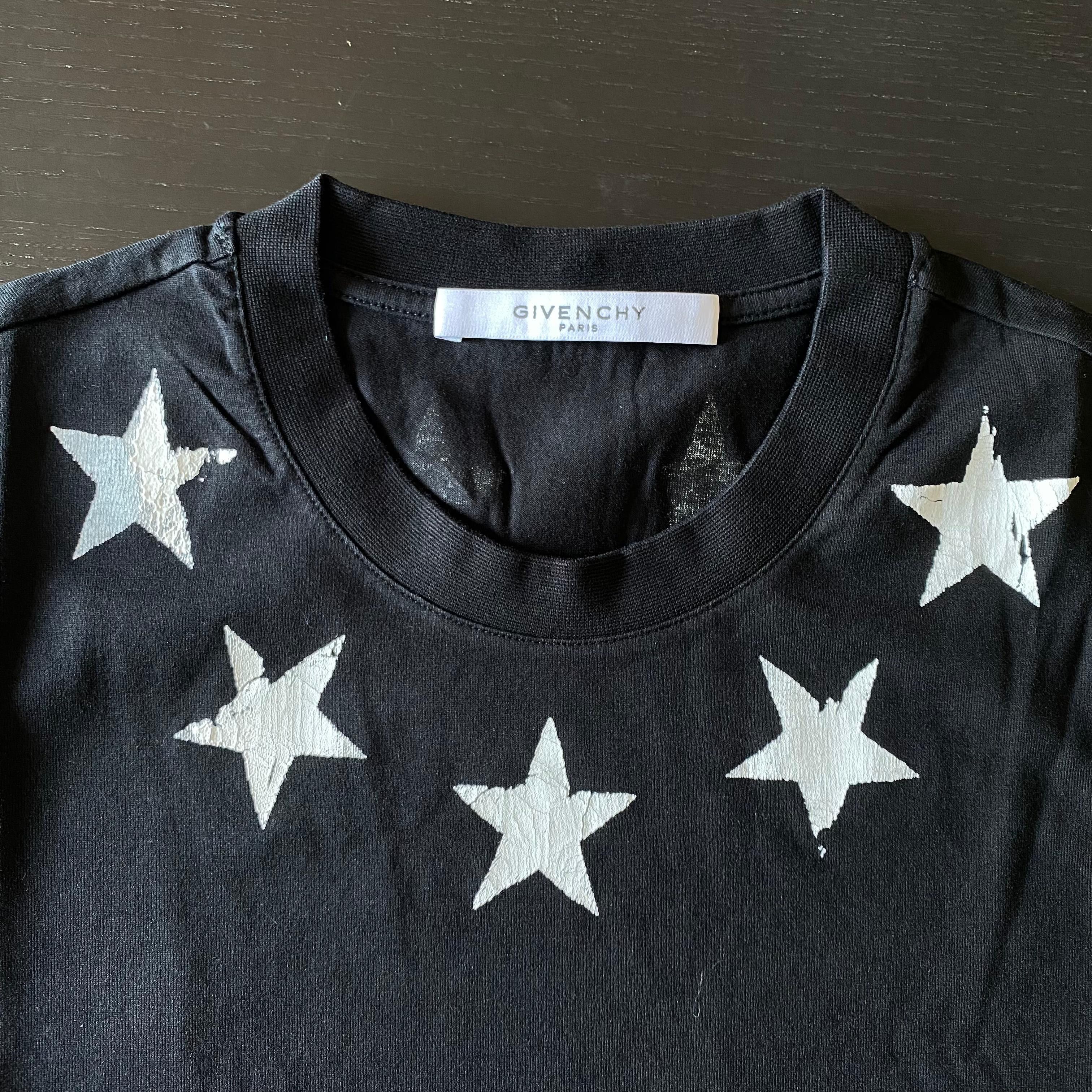 Givenchy Black and White Cracked Stars T-Shirt Size US S / EU 44-46 / 1 - 4 Thumbnail