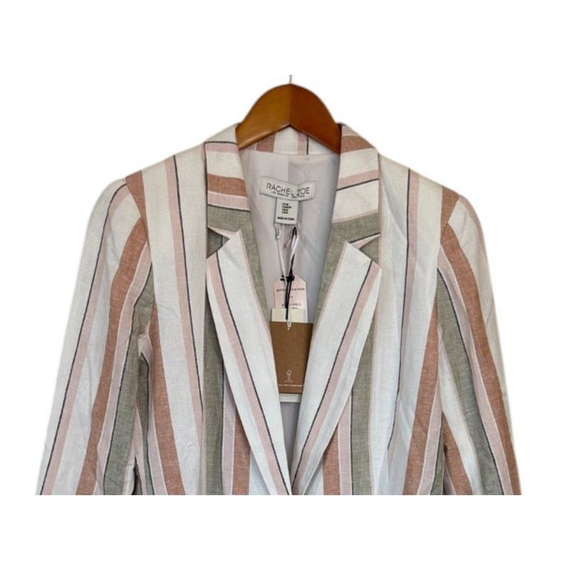Rachel Zoe NWT Rachel Zoe Blazer Women Medium Cream Striped Linen Size M / US 6-8 / IT 42-44 - 2 Thumbnail