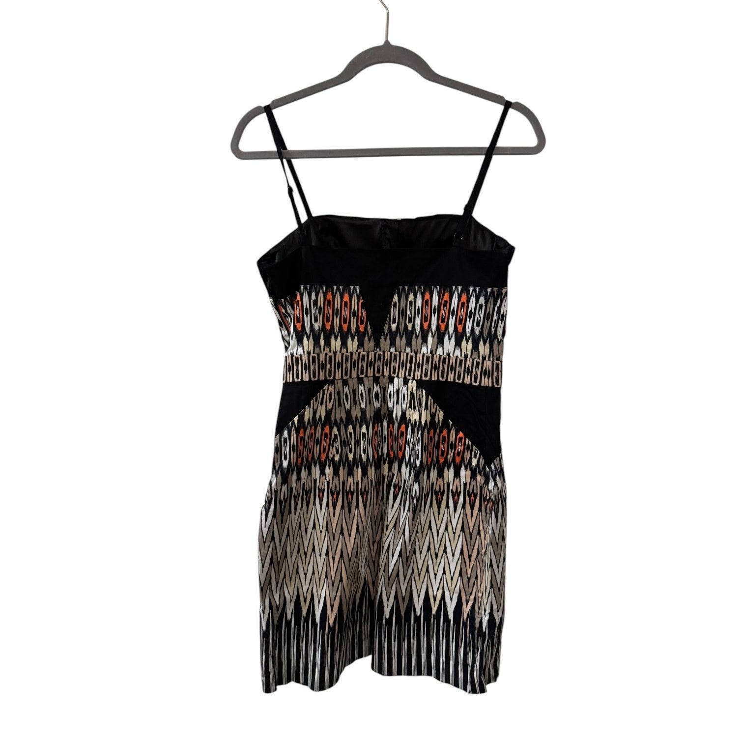 Bebe BeBe Women’s Oval & Zig Zag Black Red & White Dress – Size 8 Size M / US 6-8 / IT 42-44 - 7 Thumbnail