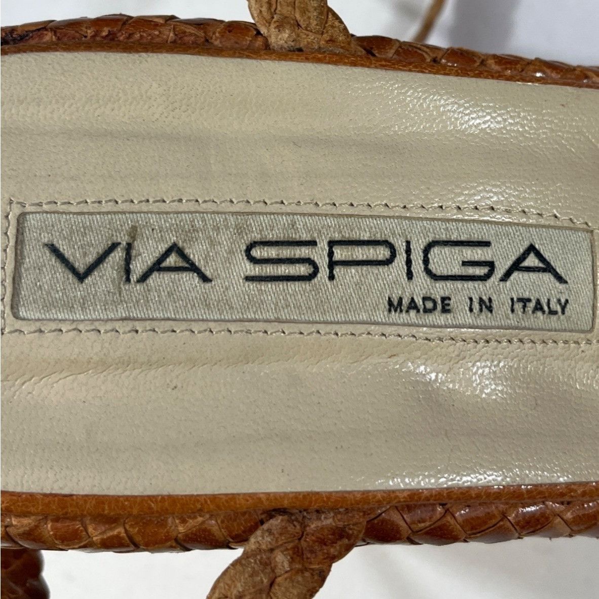 Other Via Spiga Women's Tan Woven Shoes/Heels Size 10M SKU 5580 Size US 10 / IT 40 - 6 Thumbnail