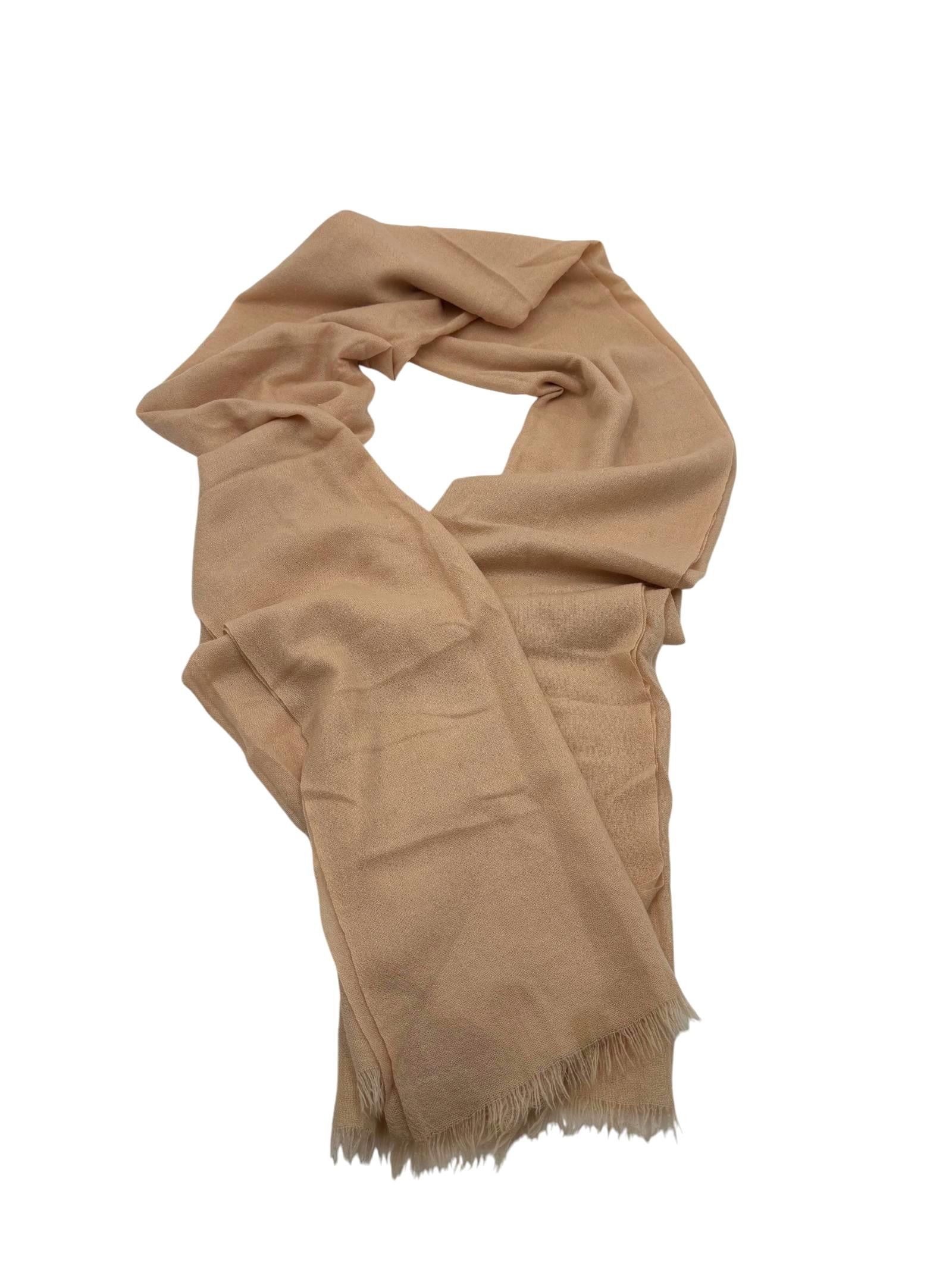 Designer 100% Cashmere Pashima Peach Fringe Shawl / Scarf Size ONE SIZE - 2 Thumbnail