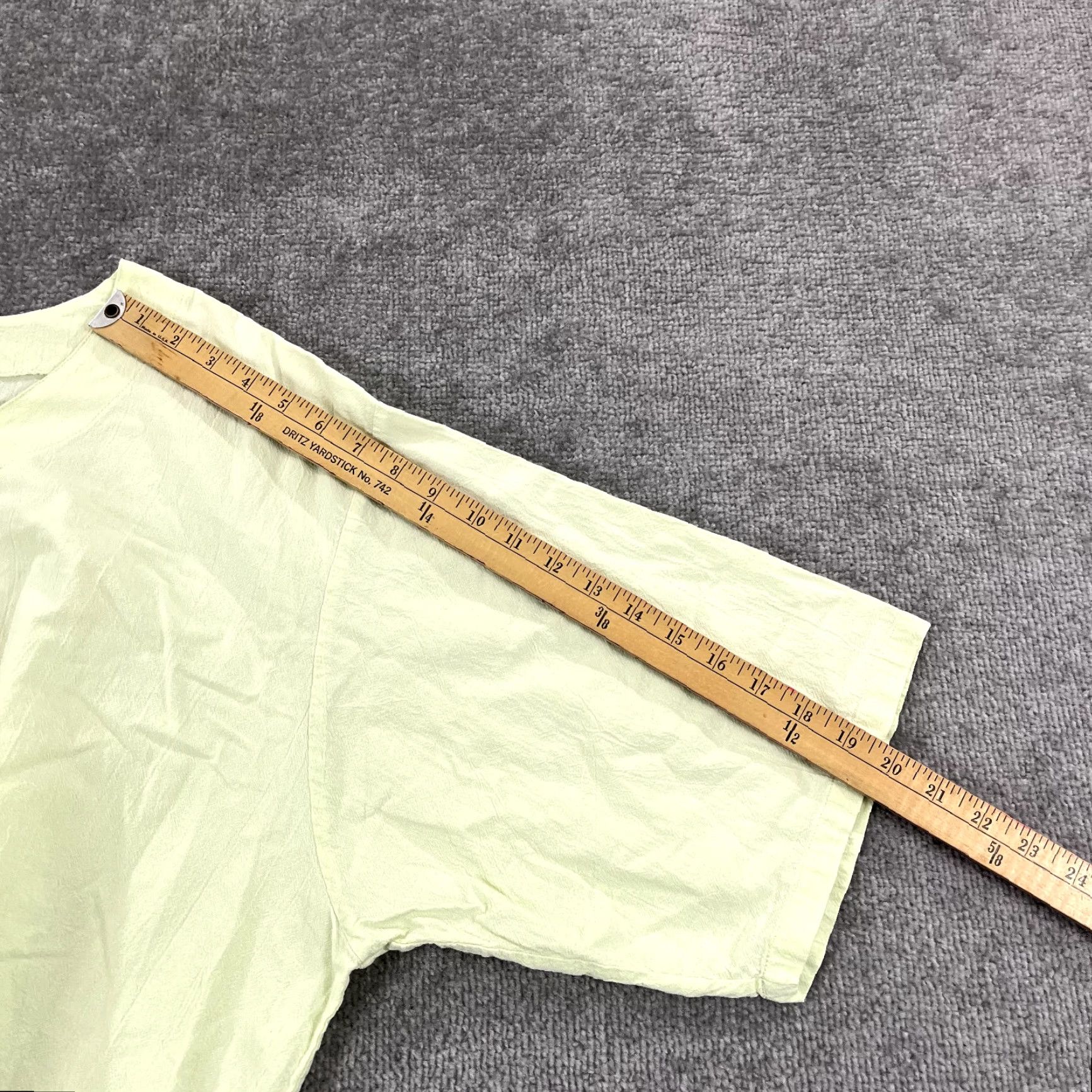 Vintage Lulu-B Top Womens 3X Plus Lime Green Oversized Palm Tree Blouse Shirt 3/4 Sleeve Button Zipper Cotton 100% Casual Workwear Beach Outdoor Womens Size XXL / US 16-18 / IT 52-54 - 7 Thumbnail