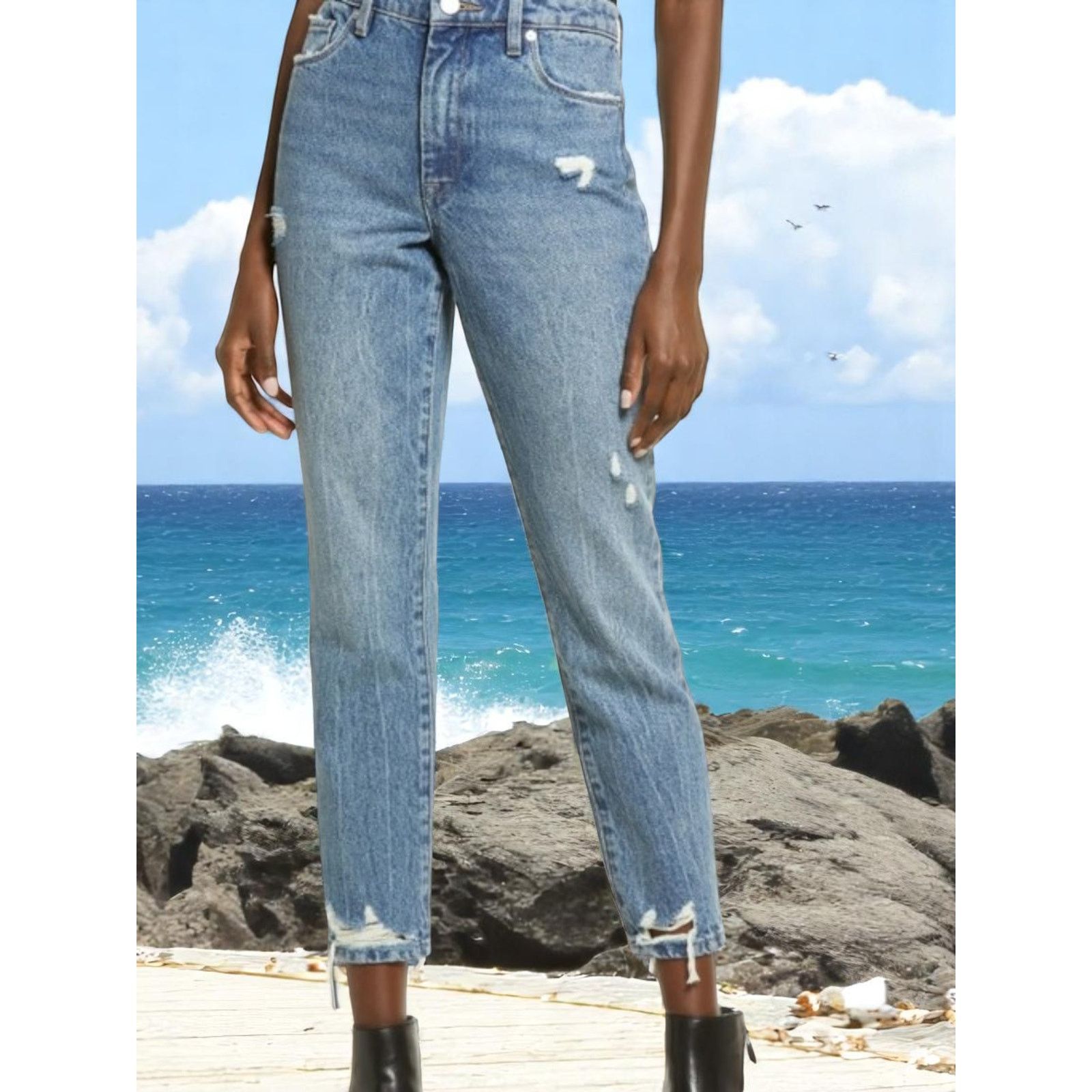 BLANKNYC NWT - Blank NYC Madison Crop High Rise Distress Jeans 27 Size 27" / US 4 / IT 40 - 1 Thumbnail