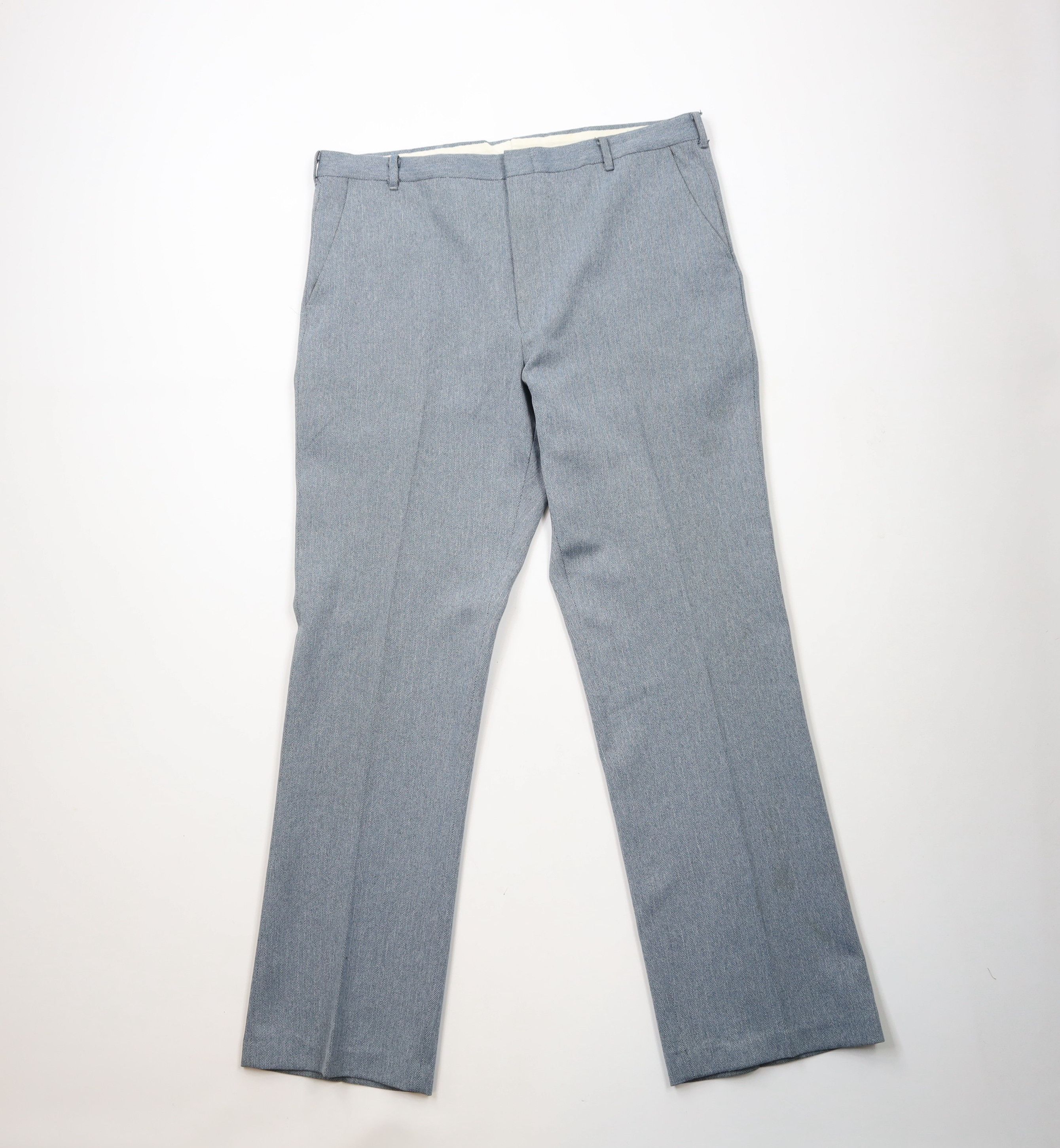 Vintage Vintage 70s Streetwear Herringbone Wide Leg Chino Pants USA Size US 38 / EU 54 - 1 Thumbnail