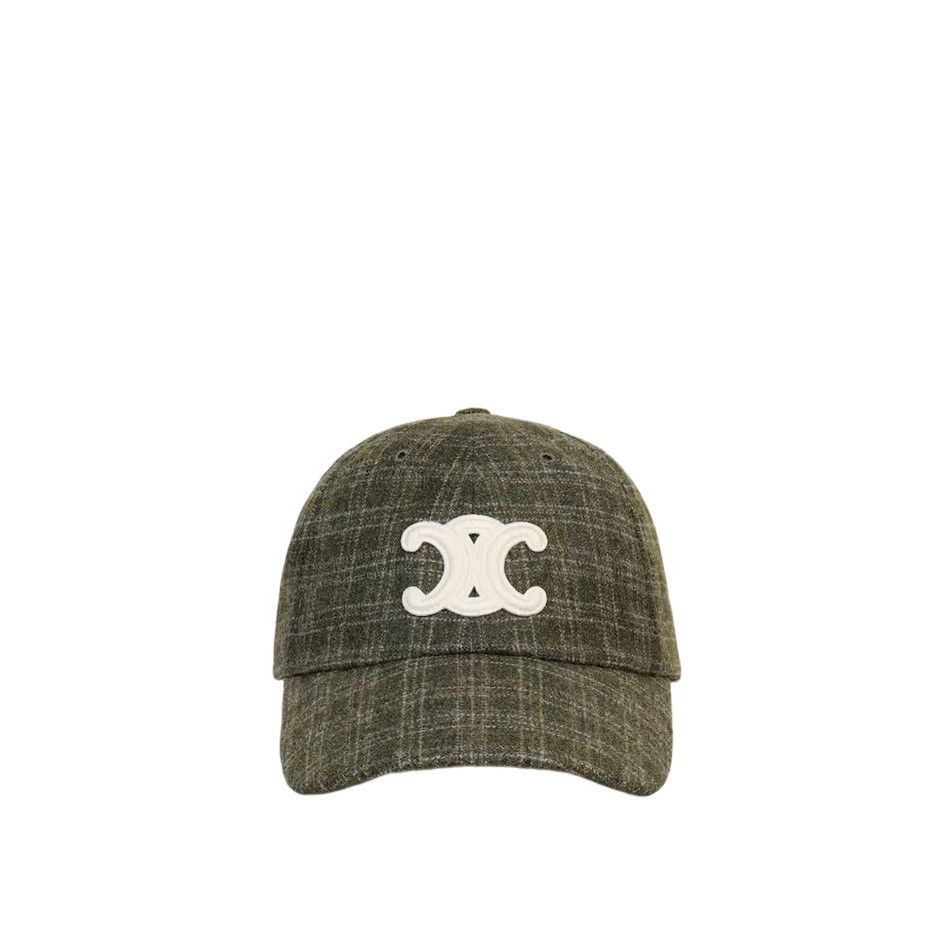 Celine CELINE Men's Green Wool Triomphe Baseball Cap New & Authenti Size ONE SIZE - 1 Thumbnail