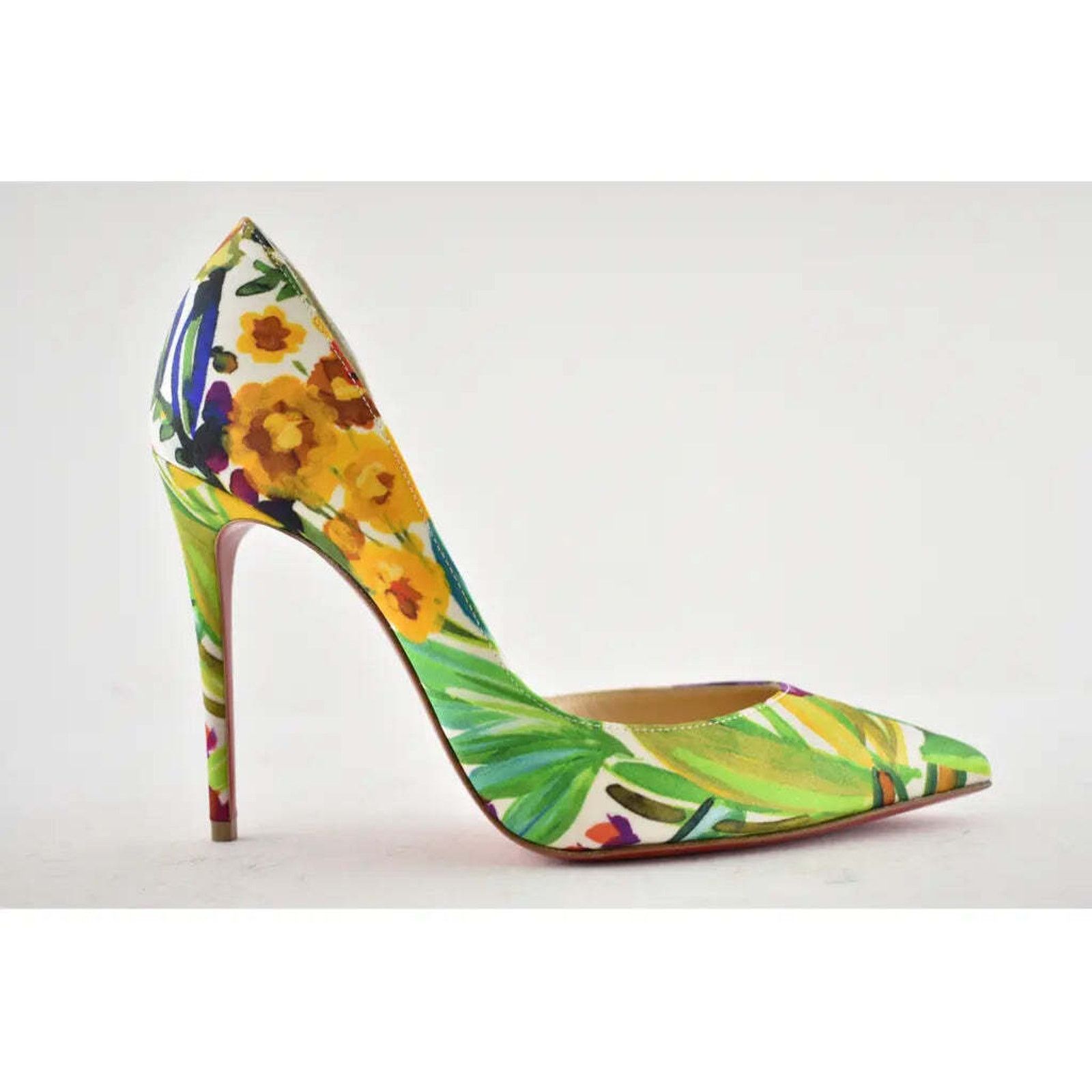Christian Louboutin Christian Louboutin Iriza 100 Crepe Satin Fleuri Floral Size US 5 / IT 35 - 2 Thumbnail