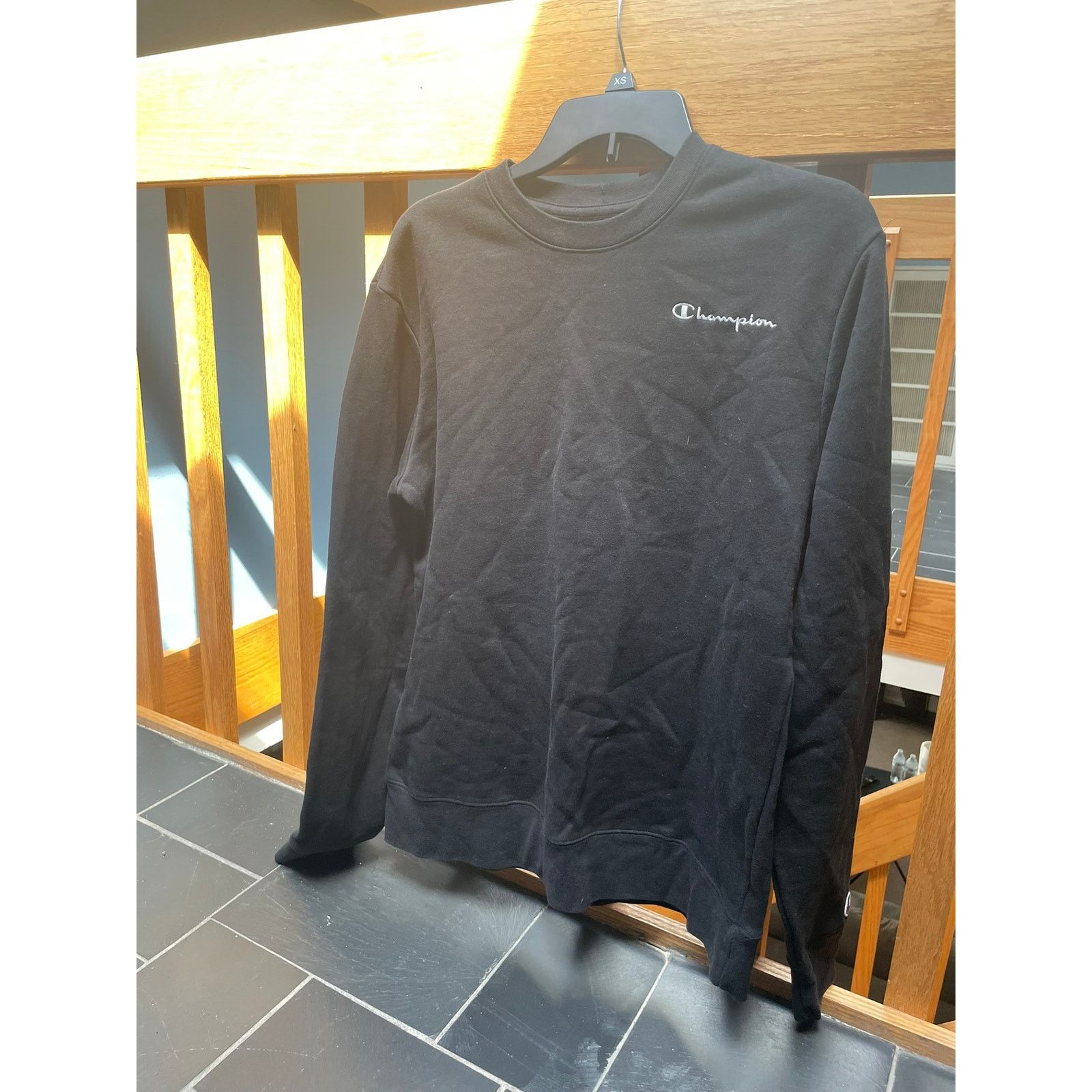 Champion Black Champion Logo Sweater Crewneck Pullover Size Medium Size US M / EU 48-50 / 2 - 1 Thumbnail