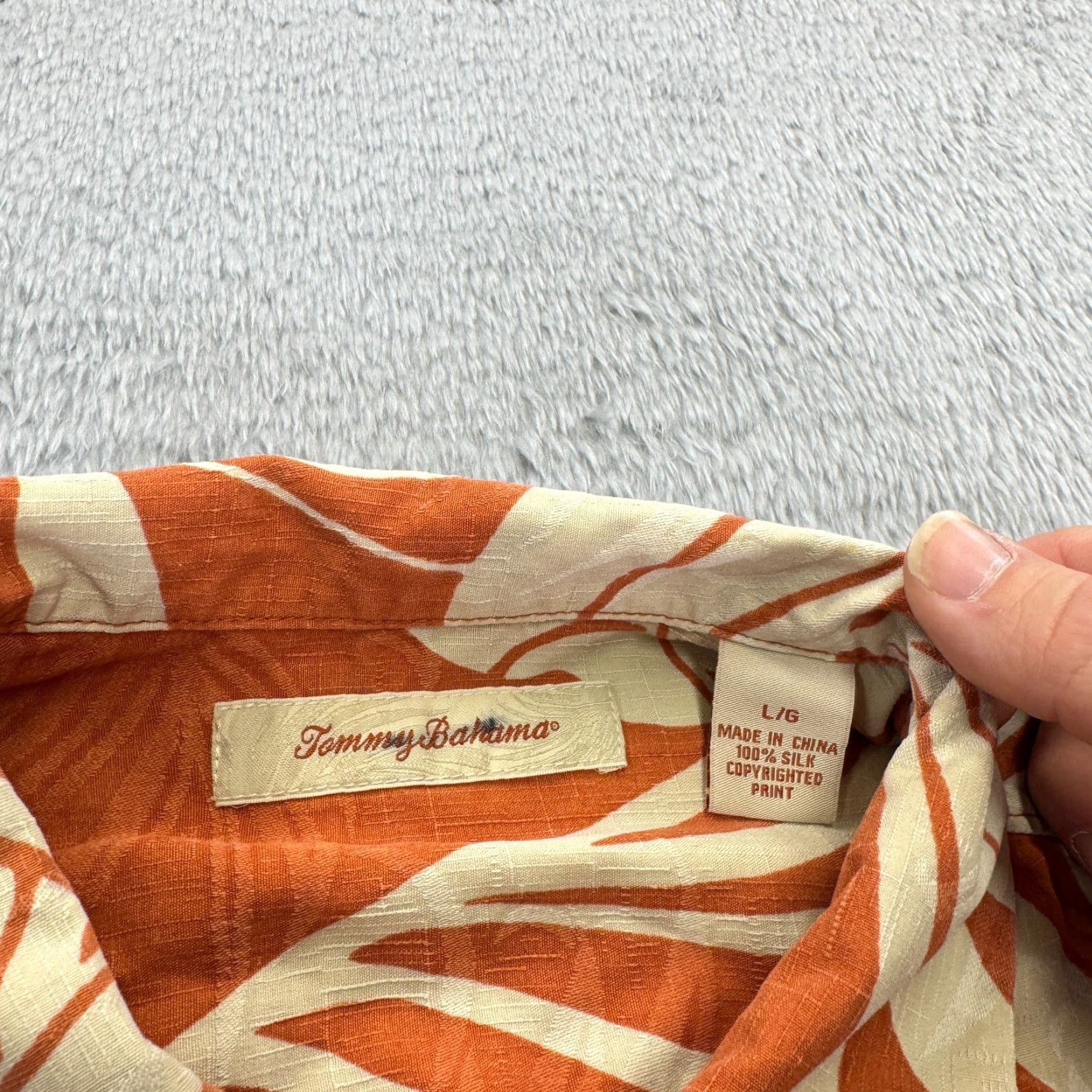 Tommy Bahama Tommy Bahama Shirt Mens Large Orange Hawaiian Floral Camp Beach Summer Button Size US L / EU 52-54 / 3 - 2 Thumbnail