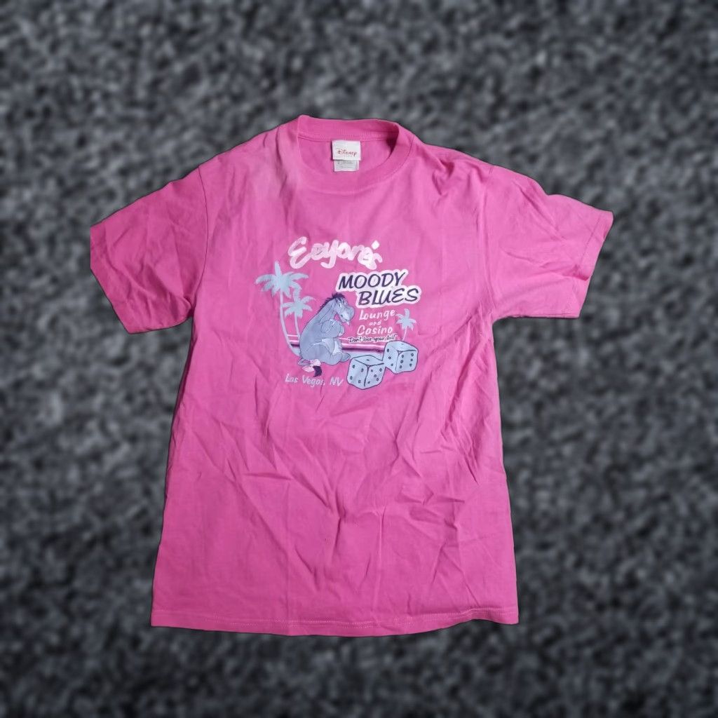 Disney VINTAGE Disney Store Shirt Eeyore Pink Short Sleeve Crew Neck 100% Cotton S Glitter Las Vegas Theme Womens Size S / US 4 / IT 40 - 1 Thumbnail