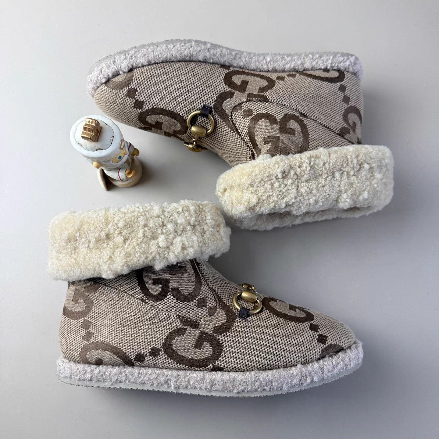 Gucci GUCCI Double G All Over Shearling Short Boots 99 New 35.5 Size US 4.5 / IT 34.5 - 4 Thumbnail