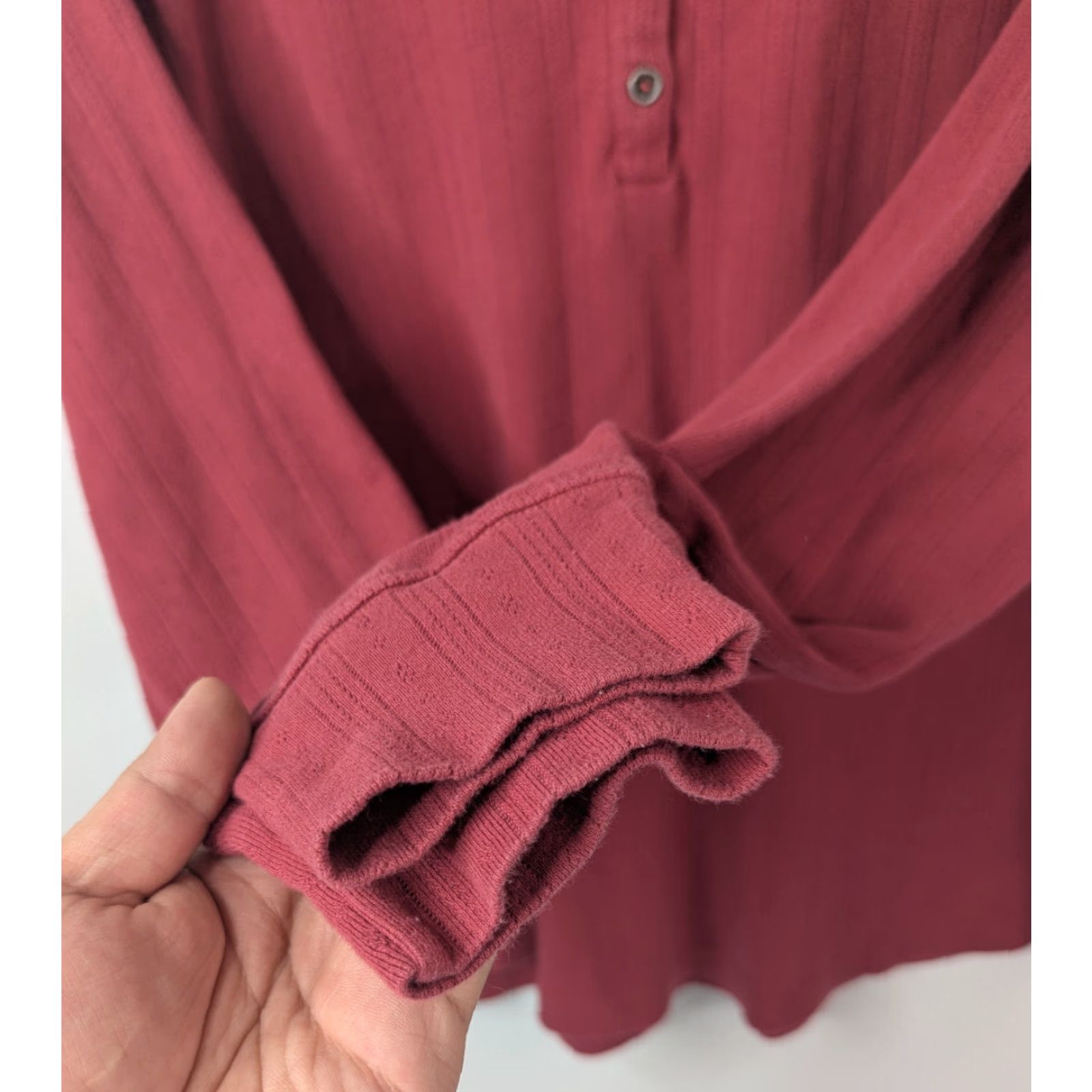 Ariat Ariat Womens Henley Top 2XL Red Pointelle Crochet Lace Knit Casual Shirt Blouse Outdoor Western Size XXL / US 16-18 / IT 52-54 - 2 Thumbnail