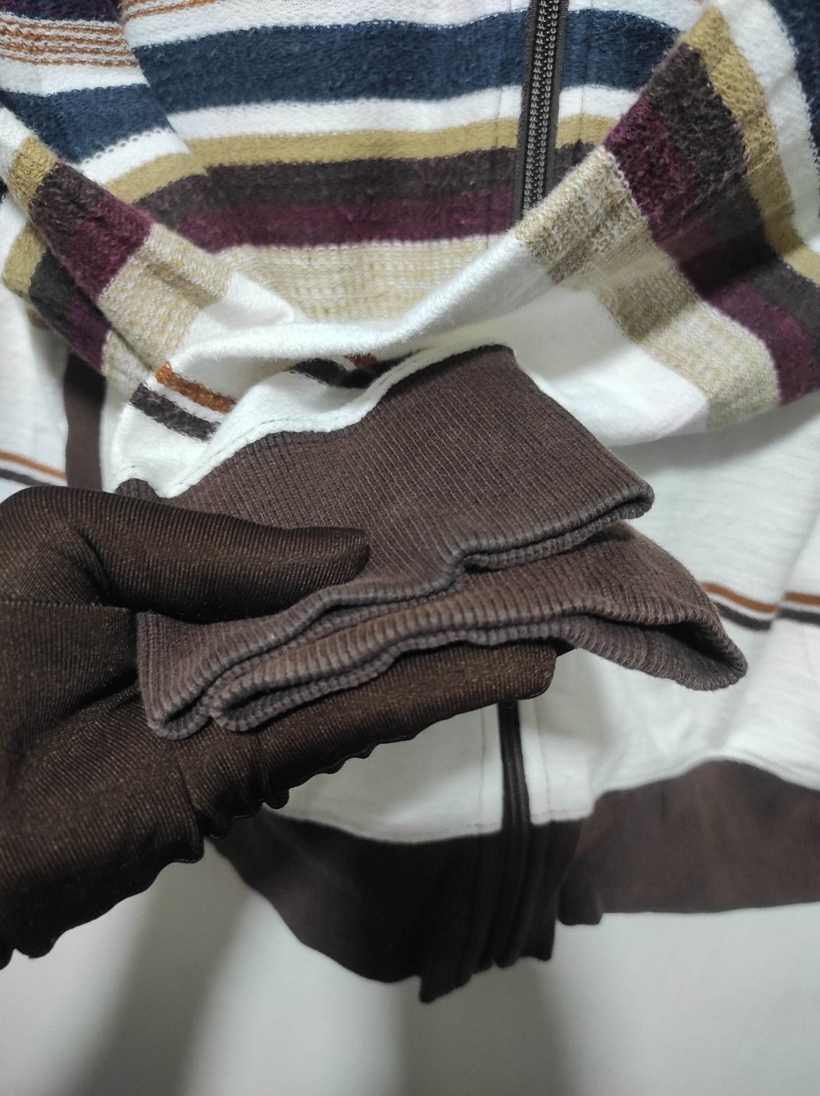 Japanese Brand Closshi stripe zip fur hoodie Size US L / EU 52-54 / 3 - 11 Thumbnail