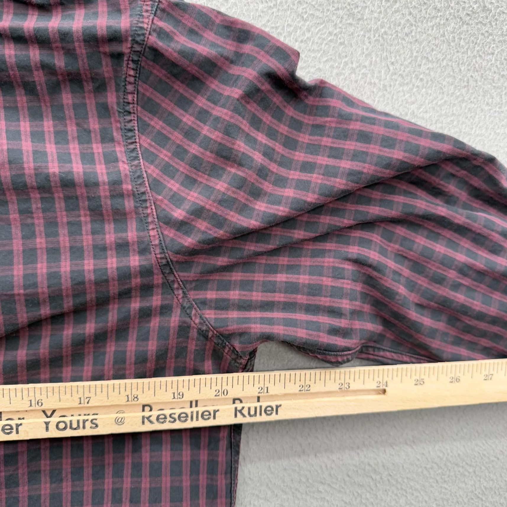Rag & Bone rag & bone Shirt Mens Medium Burgundy Black Plaid Slim Fit Button Down Casual Size US M / EU 48-50 / 2 - 4 Thumbnail