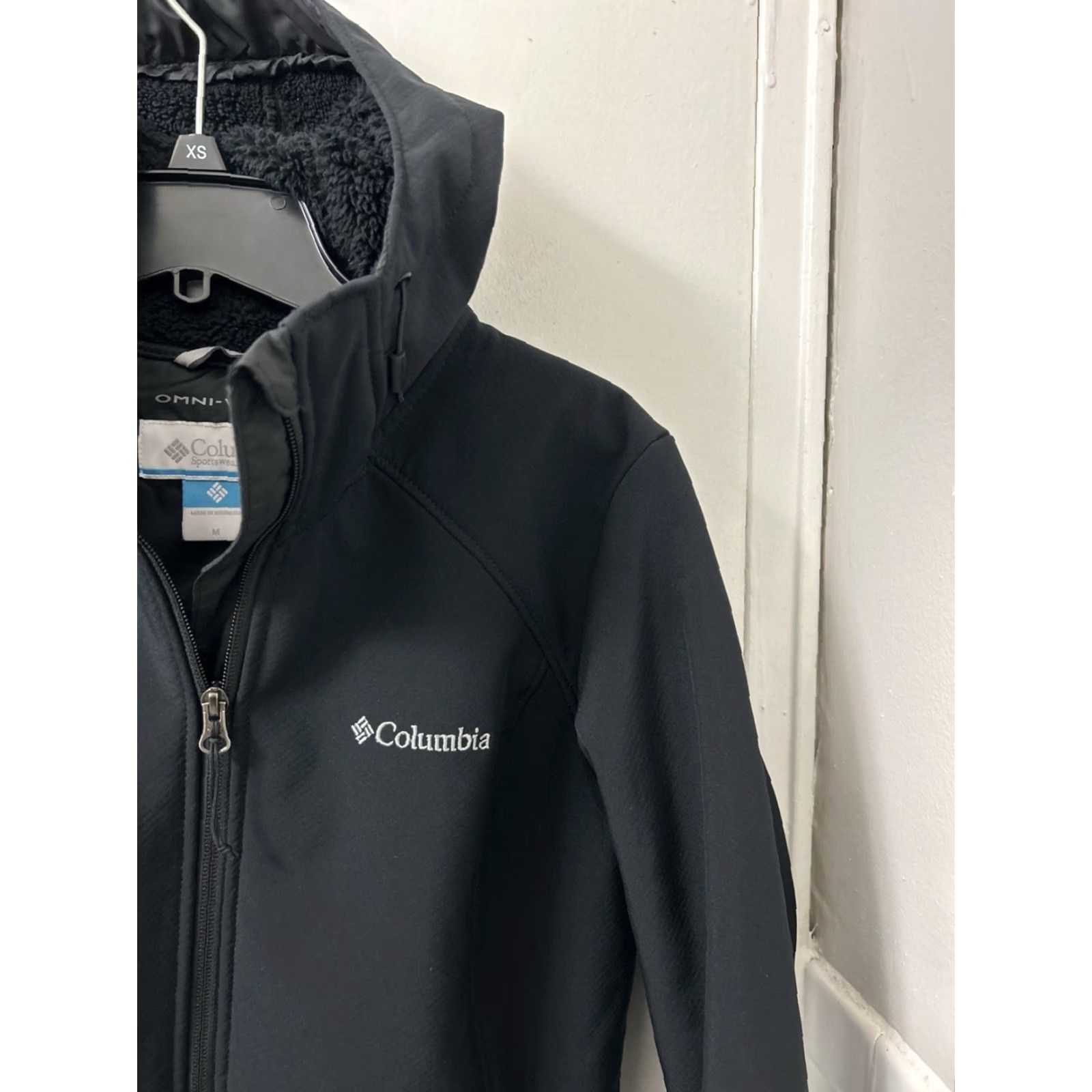 Vintage Columbia Jacket Womens M Black Omni-Wind Sherpa Lined Hooded Full Zip L/S Size M / US 6-8 / IT 42-44 - 4 Thumbnail