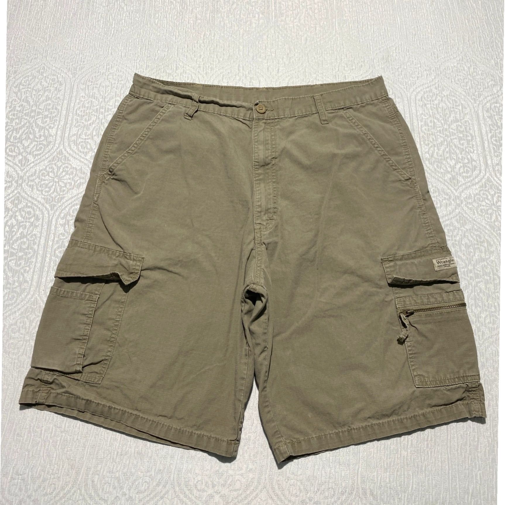 Wrangler Wrangler Authentics Mens Cargo Shorts 60MFWML Khaki Brown Ripstop Cotton Size 34 Size US 34 / EU 50 - 2 Thumbnail