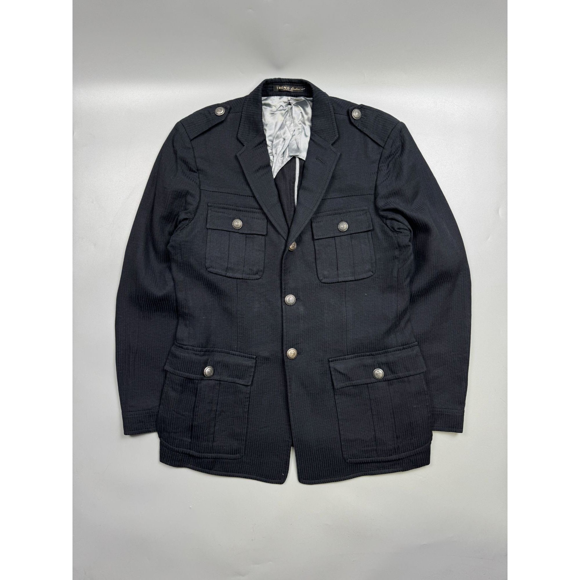 Corneliani Corneliani Trend Military Navy Style Cotton Blazer (Y1265) Size 40R - 1 Thumbnail