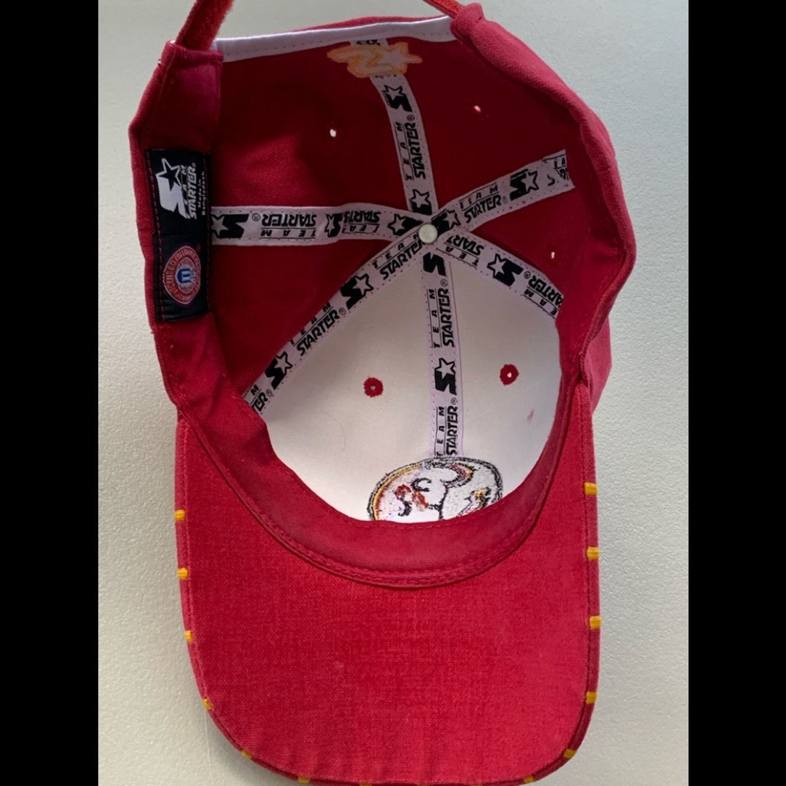 Starter VINTAGE STARTER FSU FLORIDA STATE SEMINOLES HAT SHARK TOOTH Size ONE SIZE - 3 Thumbnail