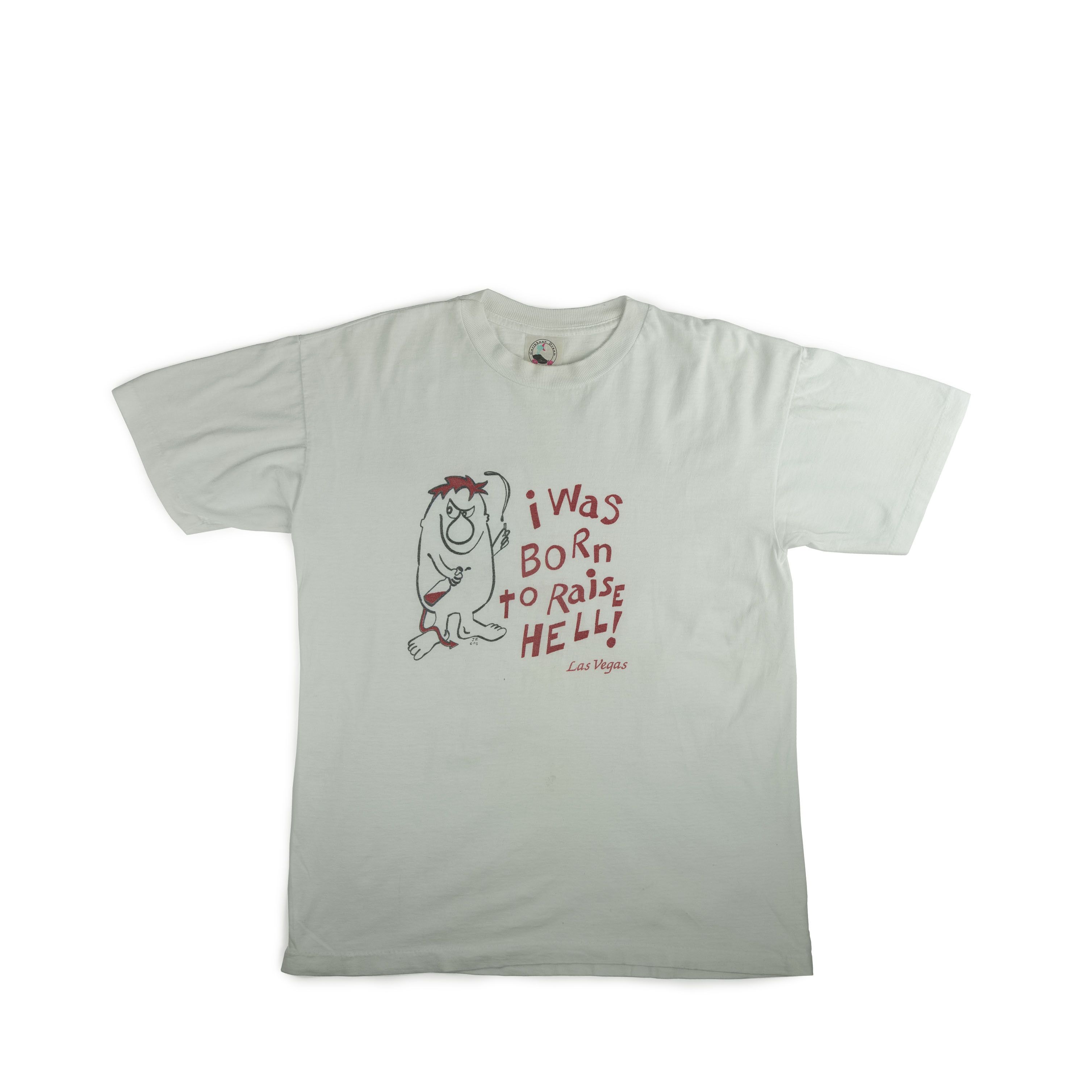 Vintage Vintage 1990's I Was Born To Raise Hell Tee Shirt Size US L / EU 52-54 / 3 - 1 Thumbnail