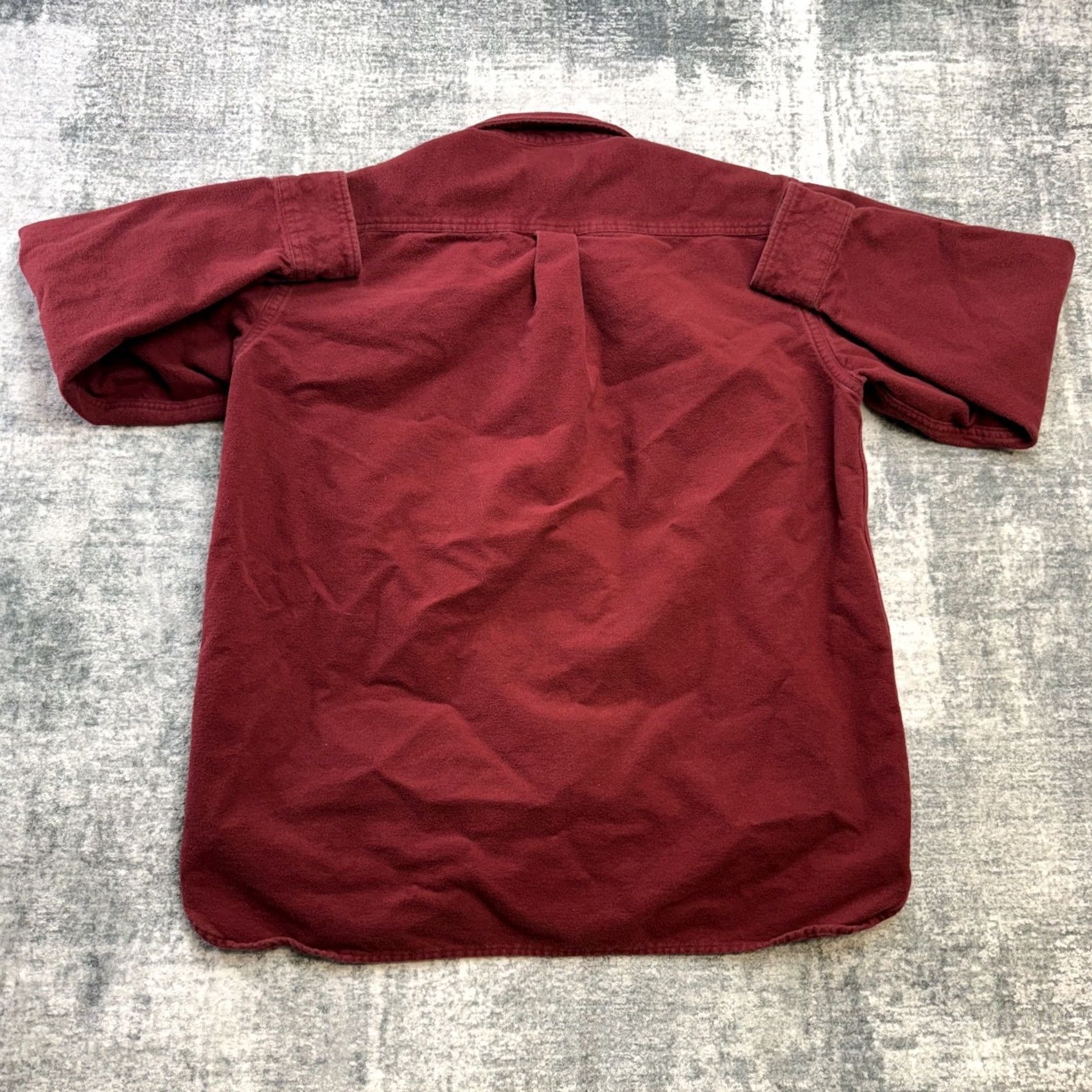 Vintage L.L. Bean Chamois Cloth Shirt Mens Large Red Heavyweight Flannel Button-Up Workwear Pockets Knit Cotton Shirt Size US L / EU 52-54 / 3 - 7 Thumbnail