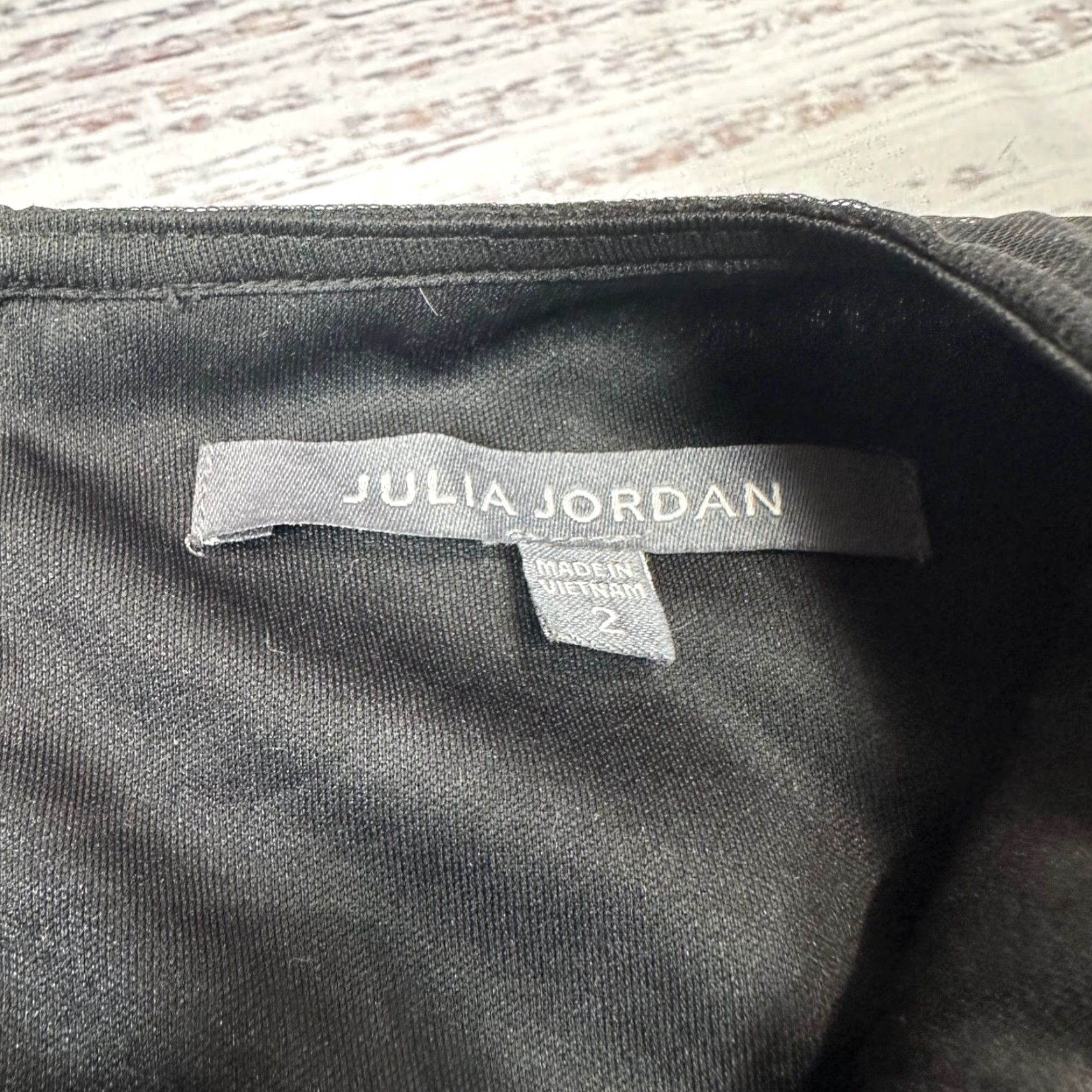 Vintage Julia Jordan Womens Sequined Knee Length Dress Tank Sz 2 Black Fringe Keyhole Sheath Size XS / US 0-2 / IT 36-38 - 6 Thumbnail