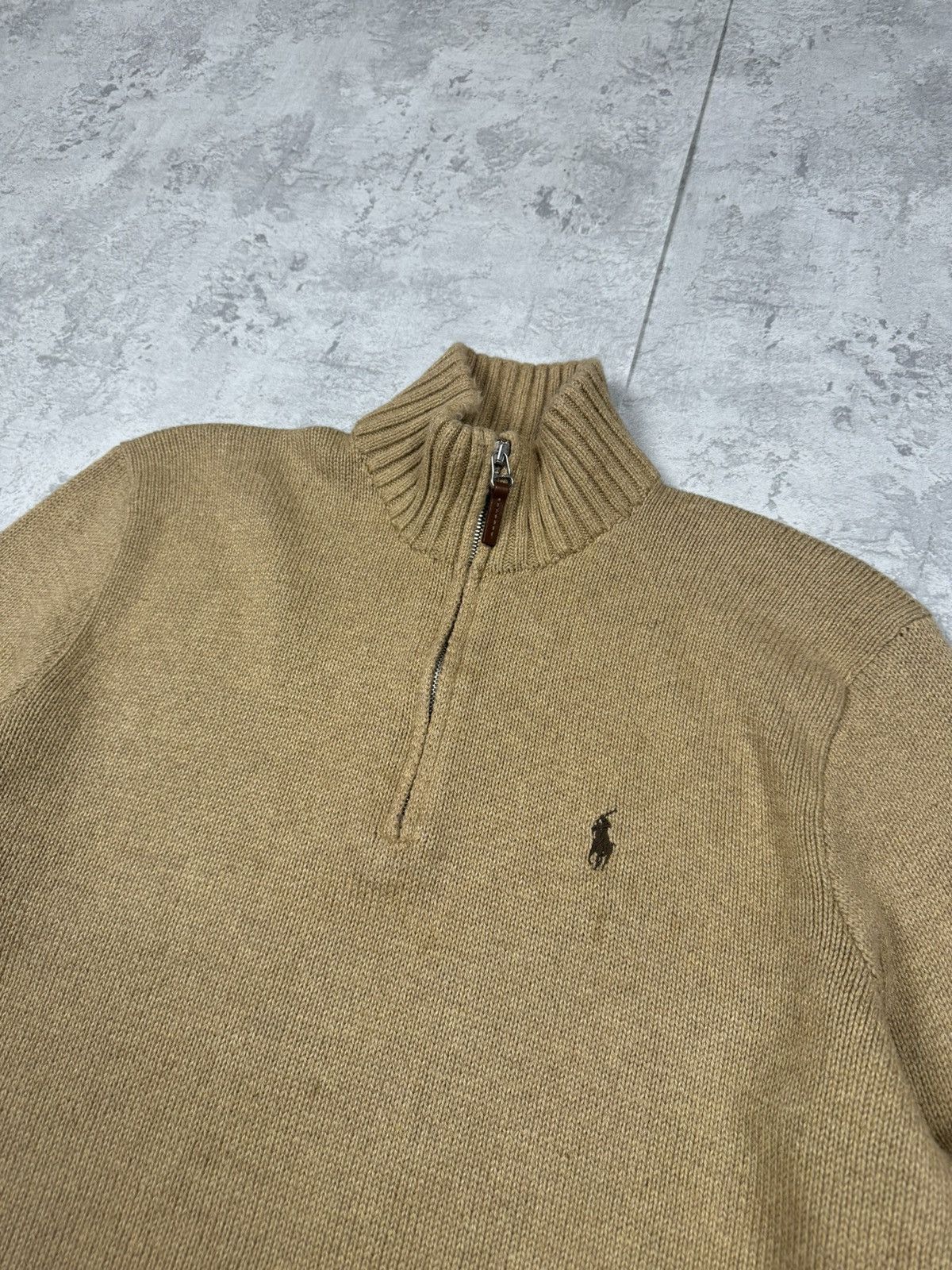 Polo Ralph Lauren Vintage Polo Ralph Lauren Y2K Beige Sweater 1/4 Zip Size L Size US L / EU 52-54 / 3 - 4 Thumbnail
