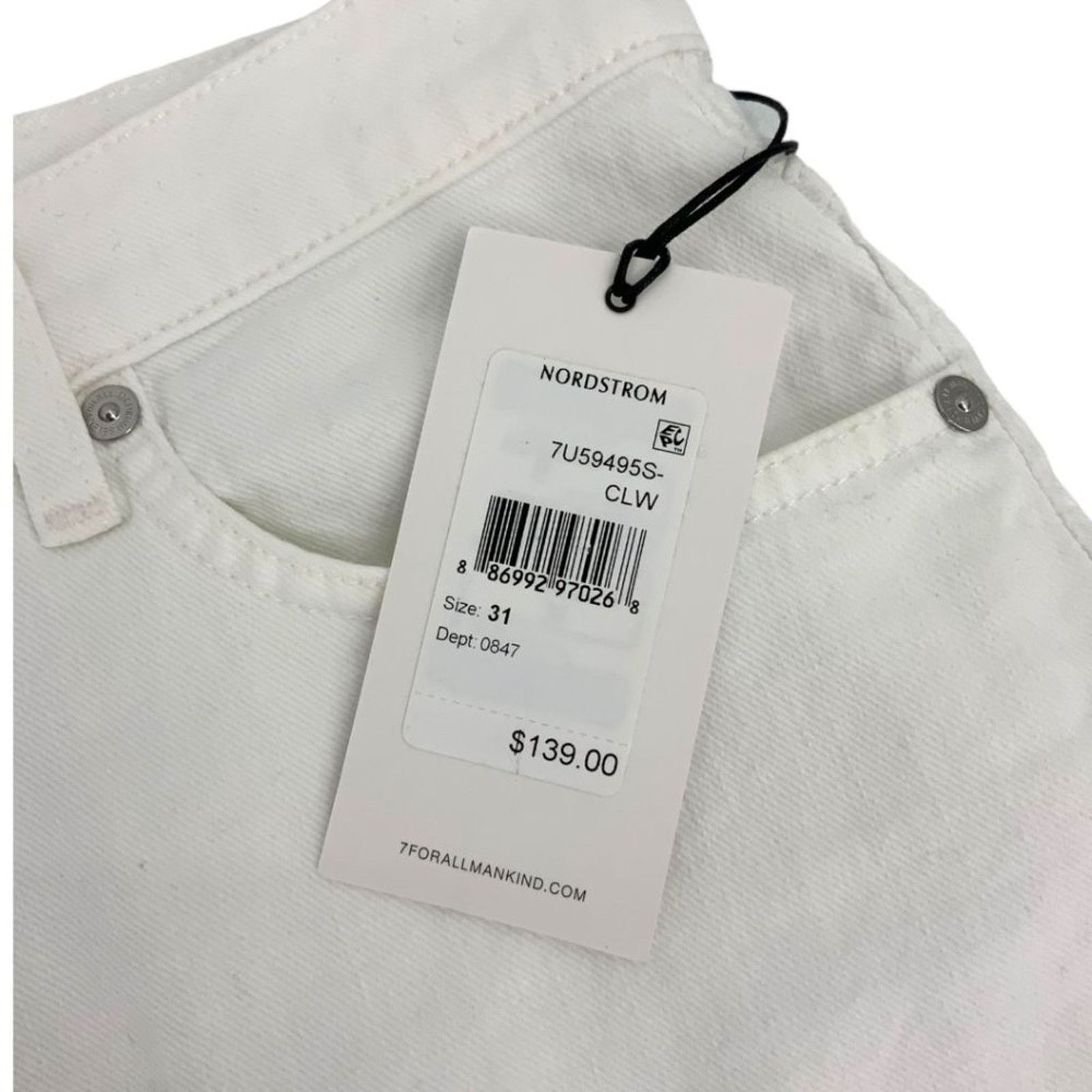 7 For All Mankind 7 For All Mankind Cutoff Denim Shorts White Size 31 NWT $139 Size 31" - 3 Thumbnail