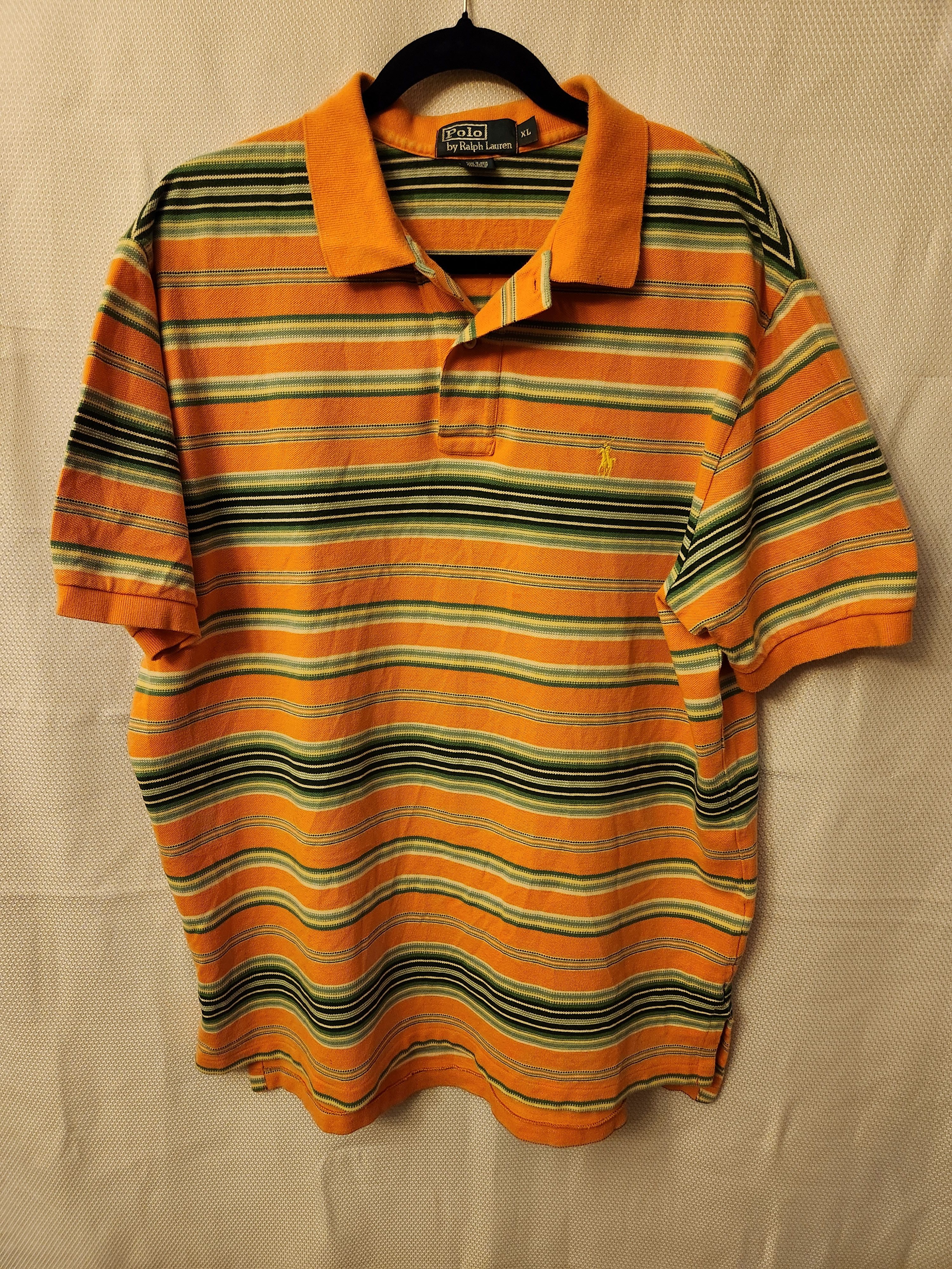 Polo Ralph Lauren Vintage 100% Cotton Men's Striped Polo Shirt Size US XL / EU 56 / 4 - 1 Thumbnail