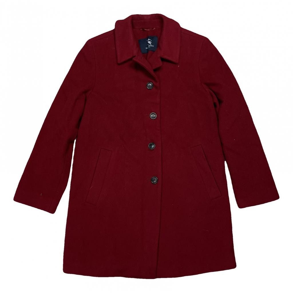 Image of Burberry Coat Wool in Red, Women's (Size Small)