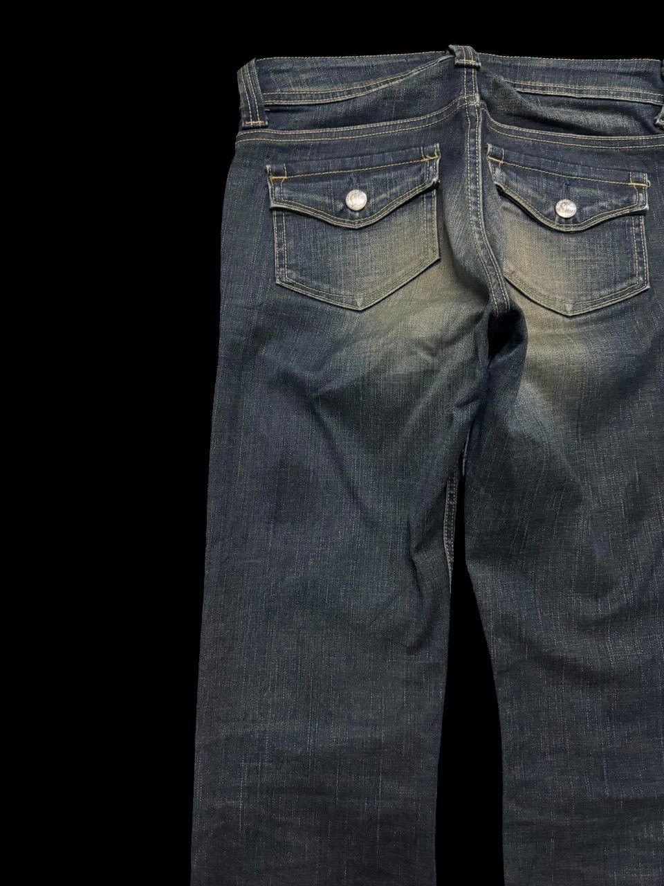 Japanese Brand × Vintage FLARE 90s Something Edwin Insane Rusty Mudwash Dark Jeans Size US 27 - 16 Thumbnail