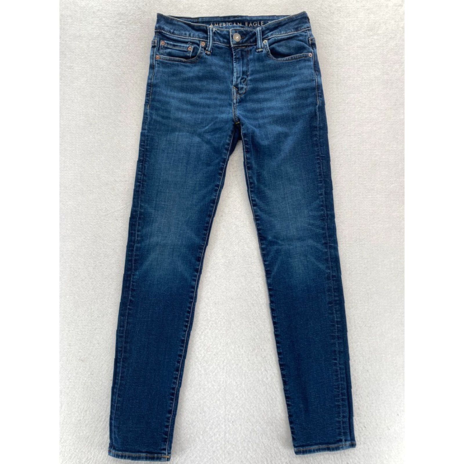 American Eagle Outfitters American Eagle Outfitters Skinny Jeans Mens 28x30 Dark Wash Blue Stretch Denim Low Rise Jeans Size US 28 / EU 44 - 2 Thumbnail