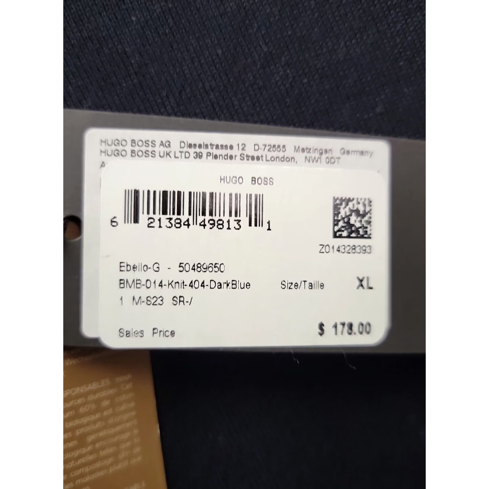 Hugo Boss HUGO BOSS Sweater Crew Neck Cotton Ebello Blue XL Men Pullover Size US XL / EU 56 / 4 - 4 Thumbnail