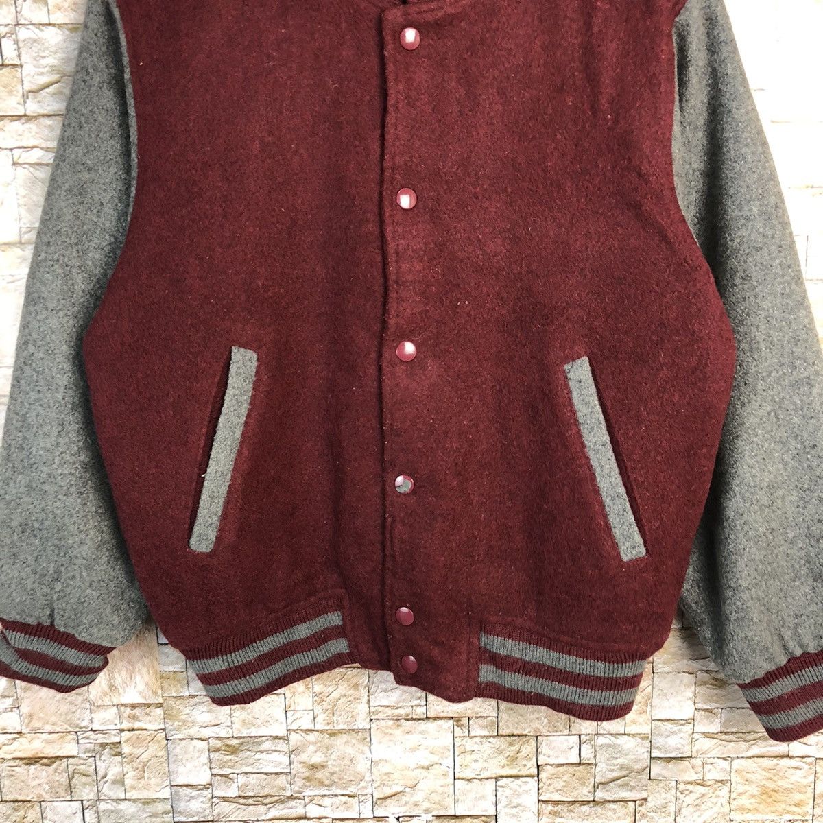 Japanese Brand Japanese Brand Maroon Varsity Jacket #A290 Size US S / EU 44-46 / 1 - 3 Thumbnail