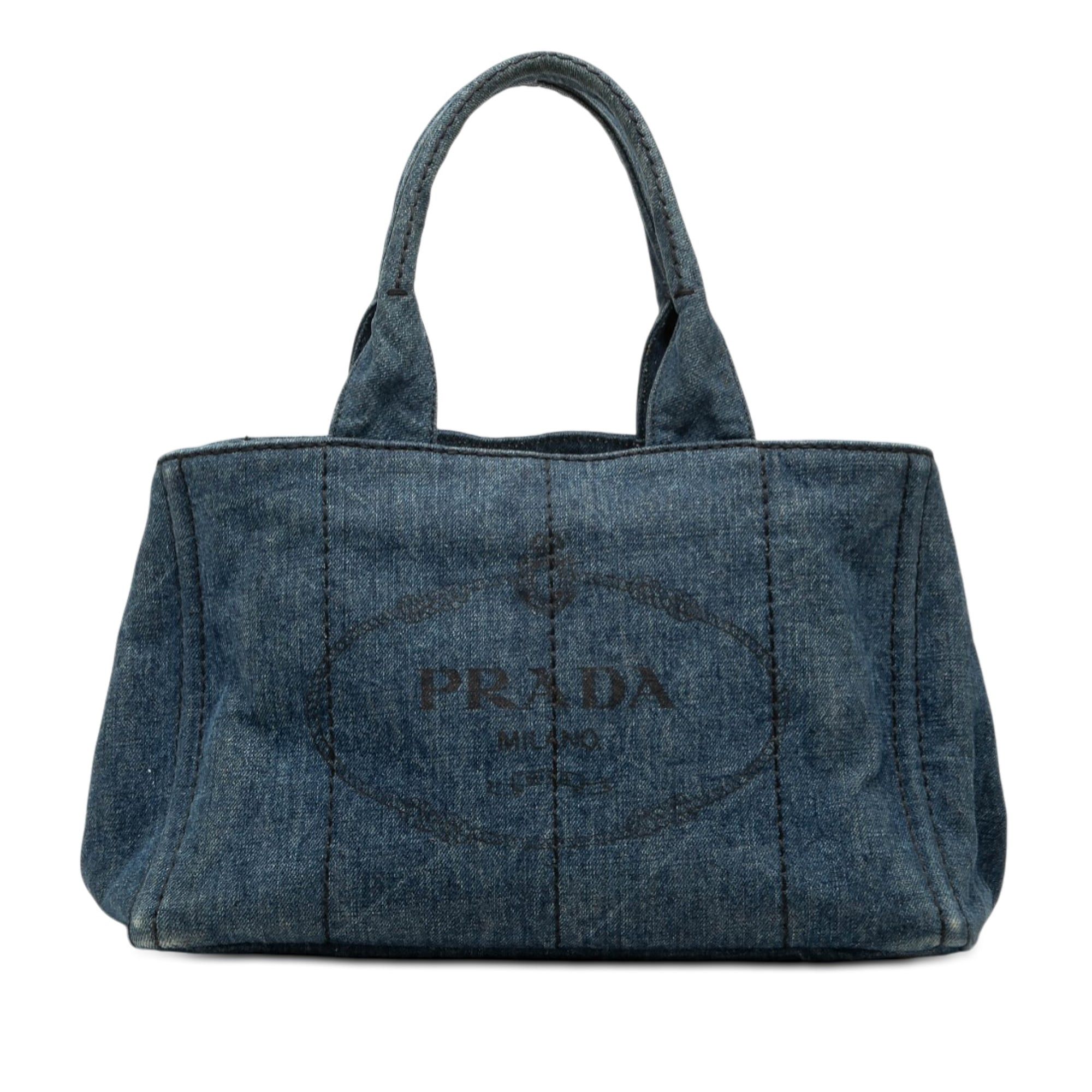 Prada Denim Canapa Logo Satchel Size ONE SIZE - 1 Thumbnail