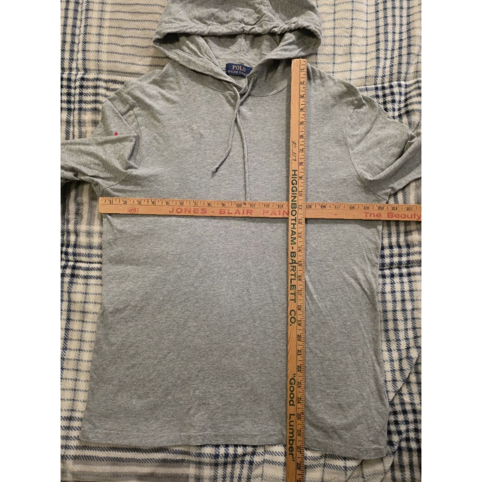 Polo Ralph Lauren VINTAGE Polo Ralph Lauren Logo Jersey Hoodie T Shirt Double Sided Lightweight Gray Small Size US S / EU 44-46 / 1 - 7 Thumbnail