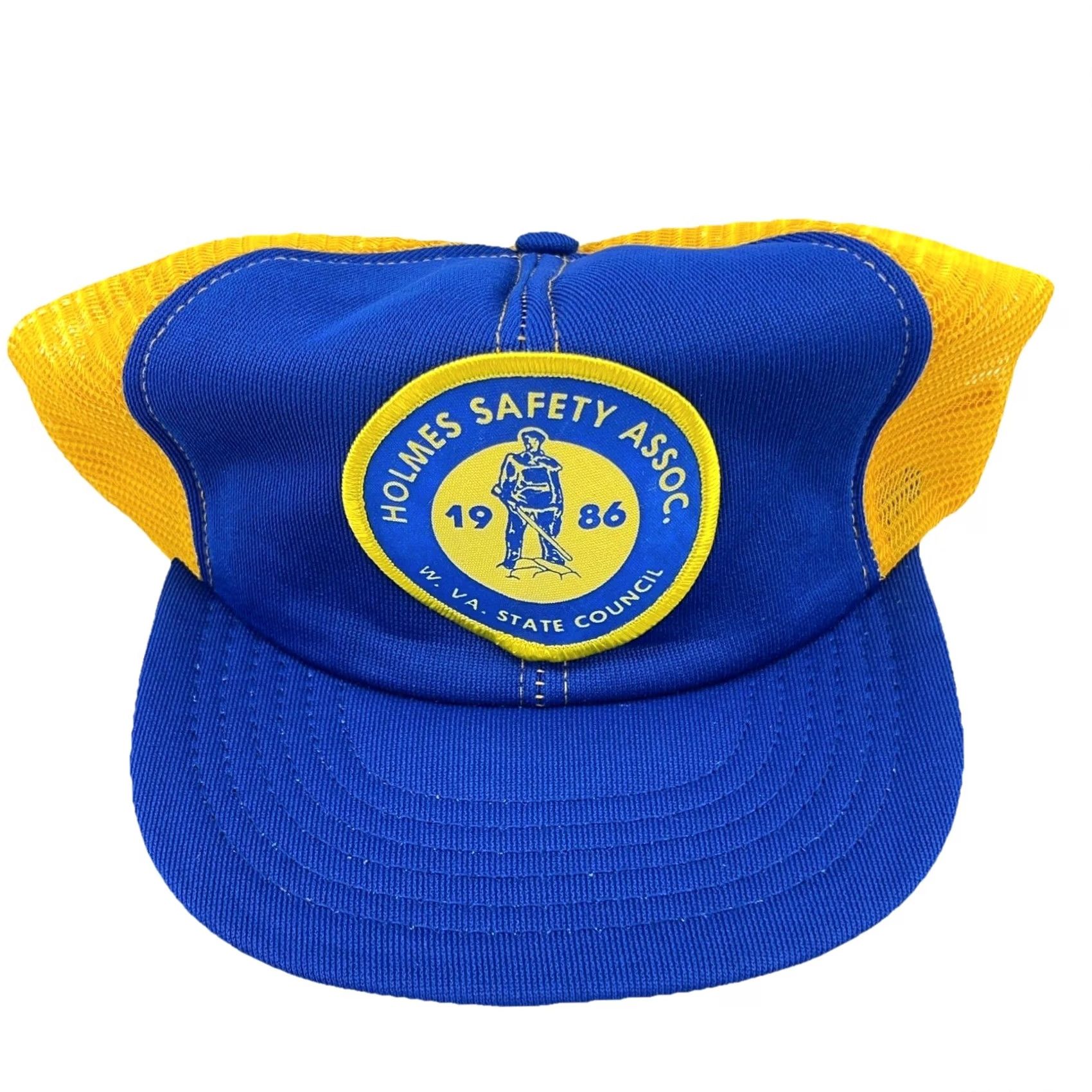 Vintage VINTAGE Park Avenue Trucker Hat Cap Snapback Made In USA Patch Coal Mining Blue Yellow 80s Size ONE SIZE - 2 Thumbnail