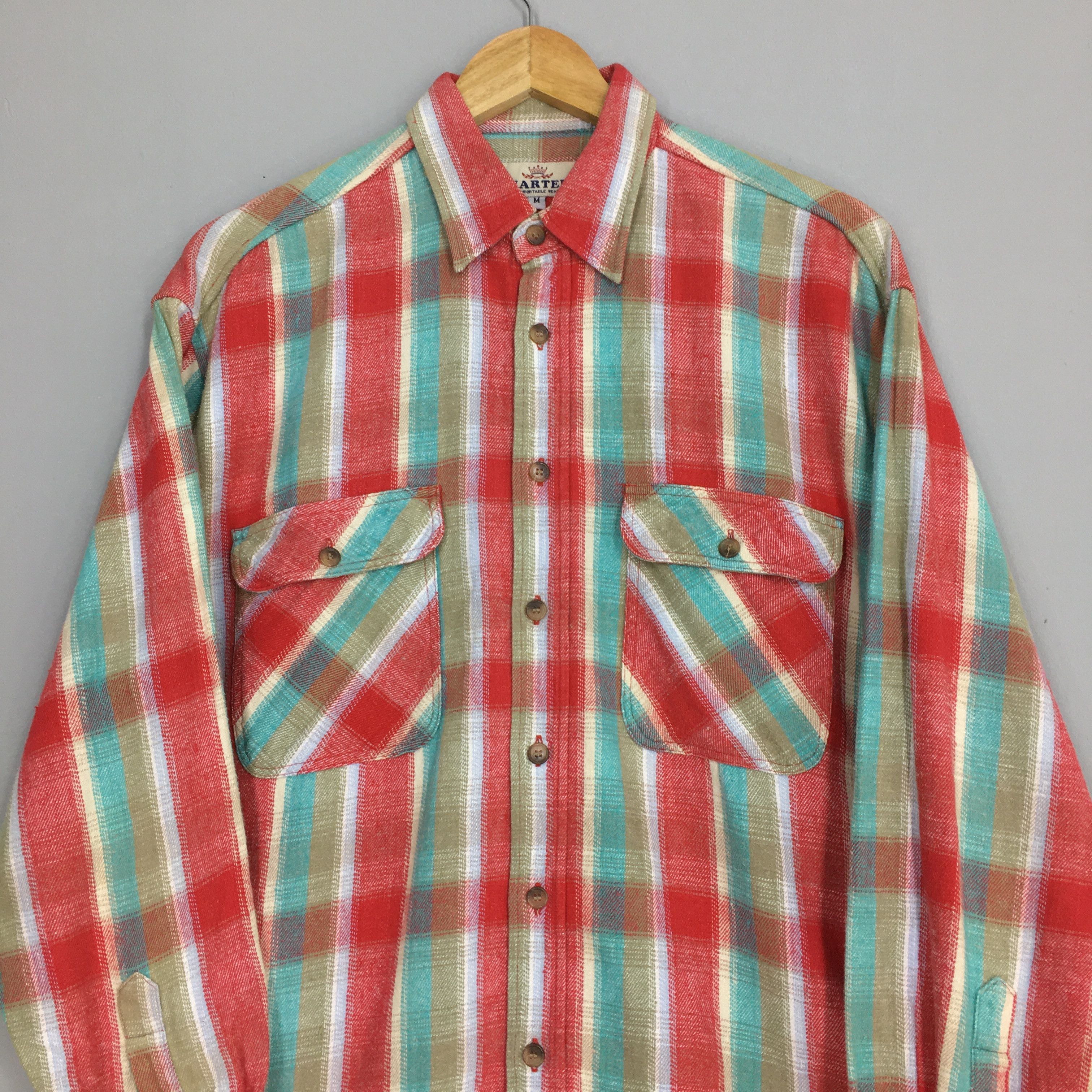 Flannel Vintage Martel Thick Plaid Checkered Flannel Shirt Medium Size US M / EU 48-50 / 2 - 2 Thumbnail