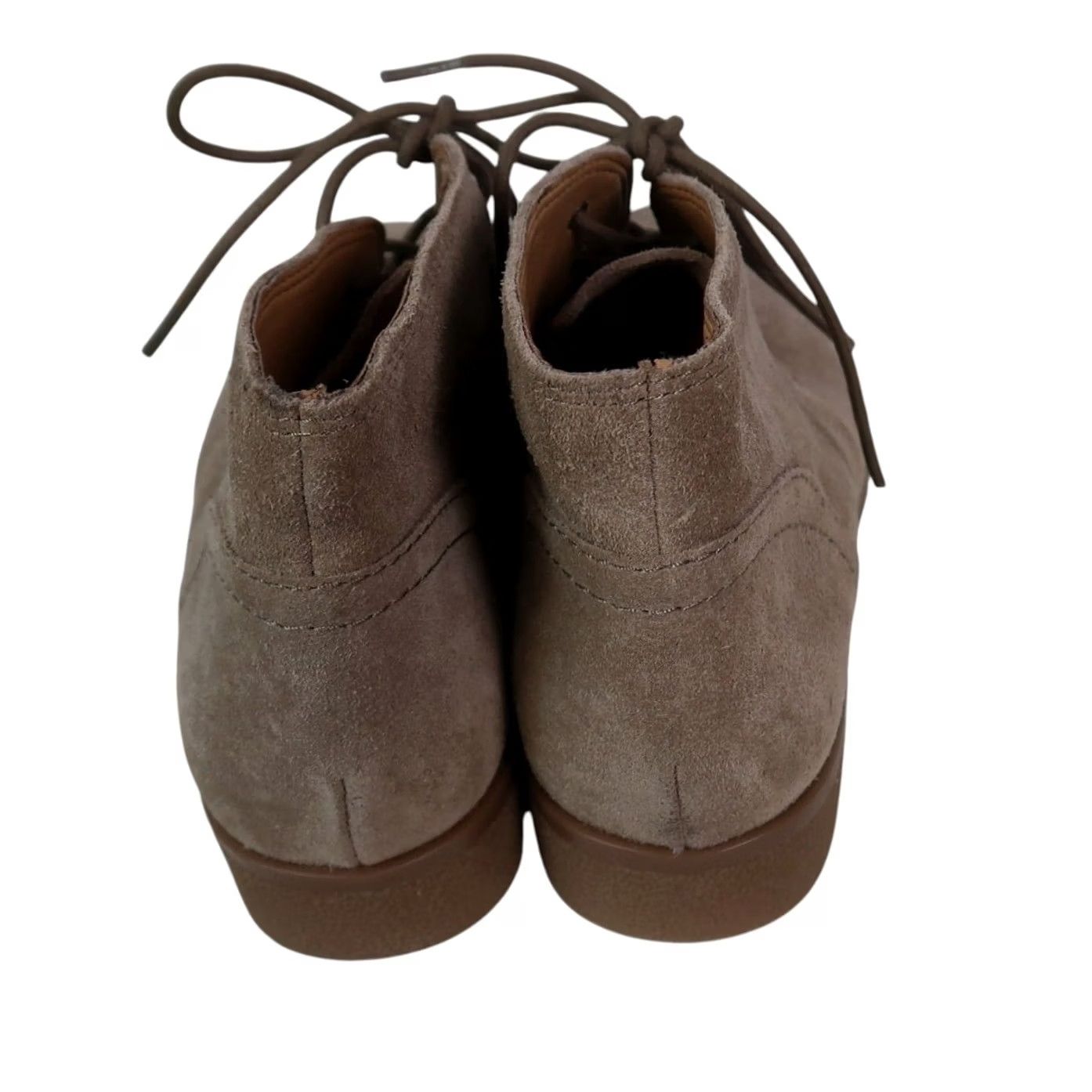 Franco Sarto Franco Sarto Pebbles Taupe Suede Leather Lace-Up Ankle Booties Boots Women 7 Suede Lace Up Casual Fall Winter Spring Flat Heel Under 1 in Ice Gray Size US 7 / IT 37 - 6 Thumbnail