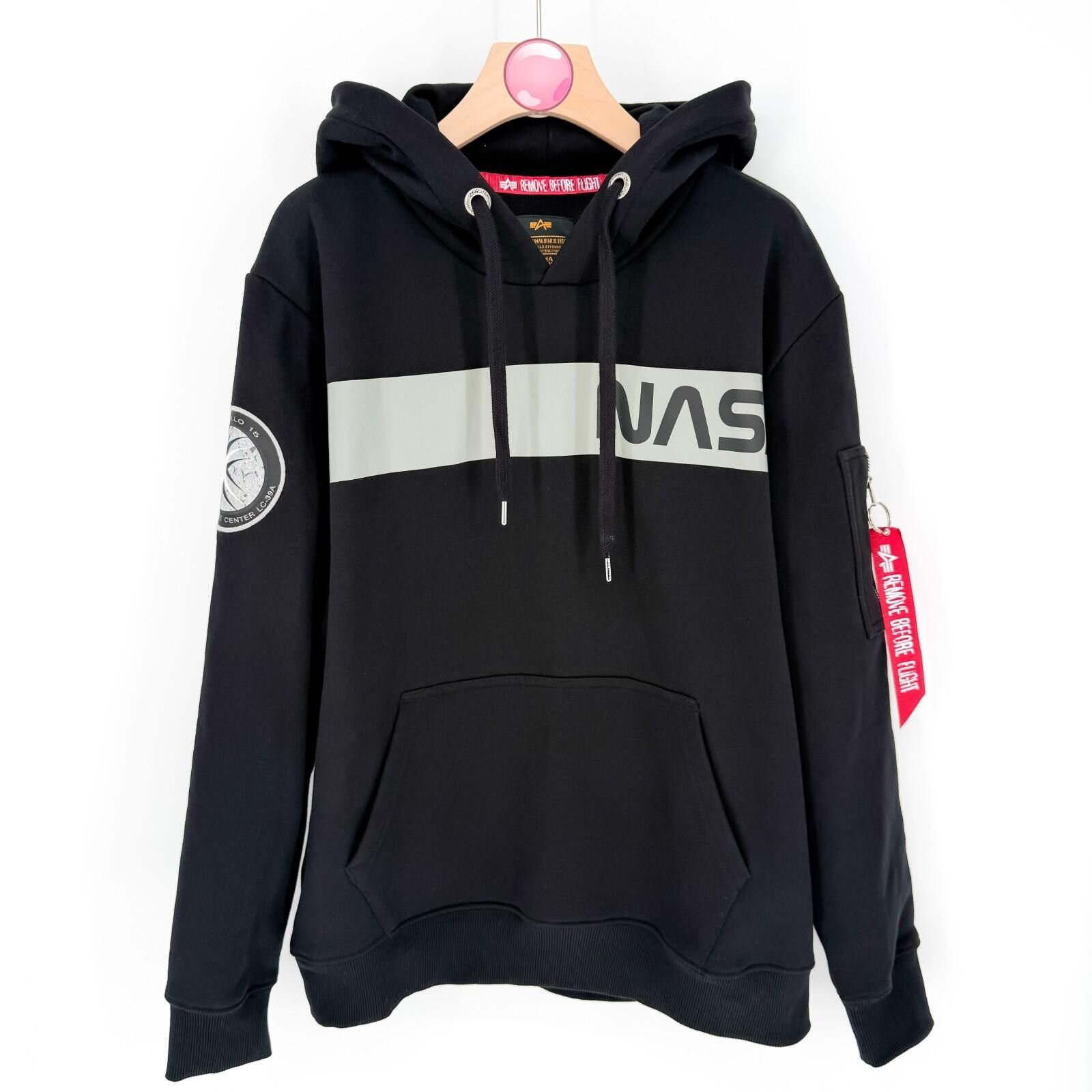Alpha Industries Alpha Industries NASA Hoodie Pull Tag Black Pullover Mens M Size US M / EU 48-50 / 2 - 1 Thumbnail