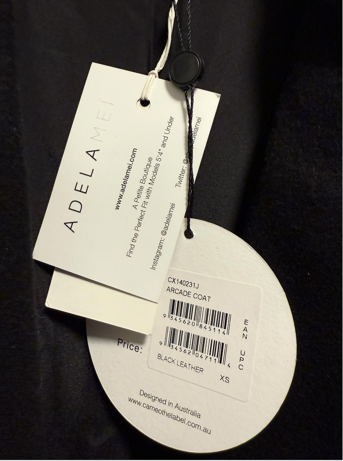 Camel Chic Black Wool Leather Arcade Coat by Cameo – XS NWT 473$ Size US XS / EU 42 / 0 - 8 Thumbnail
