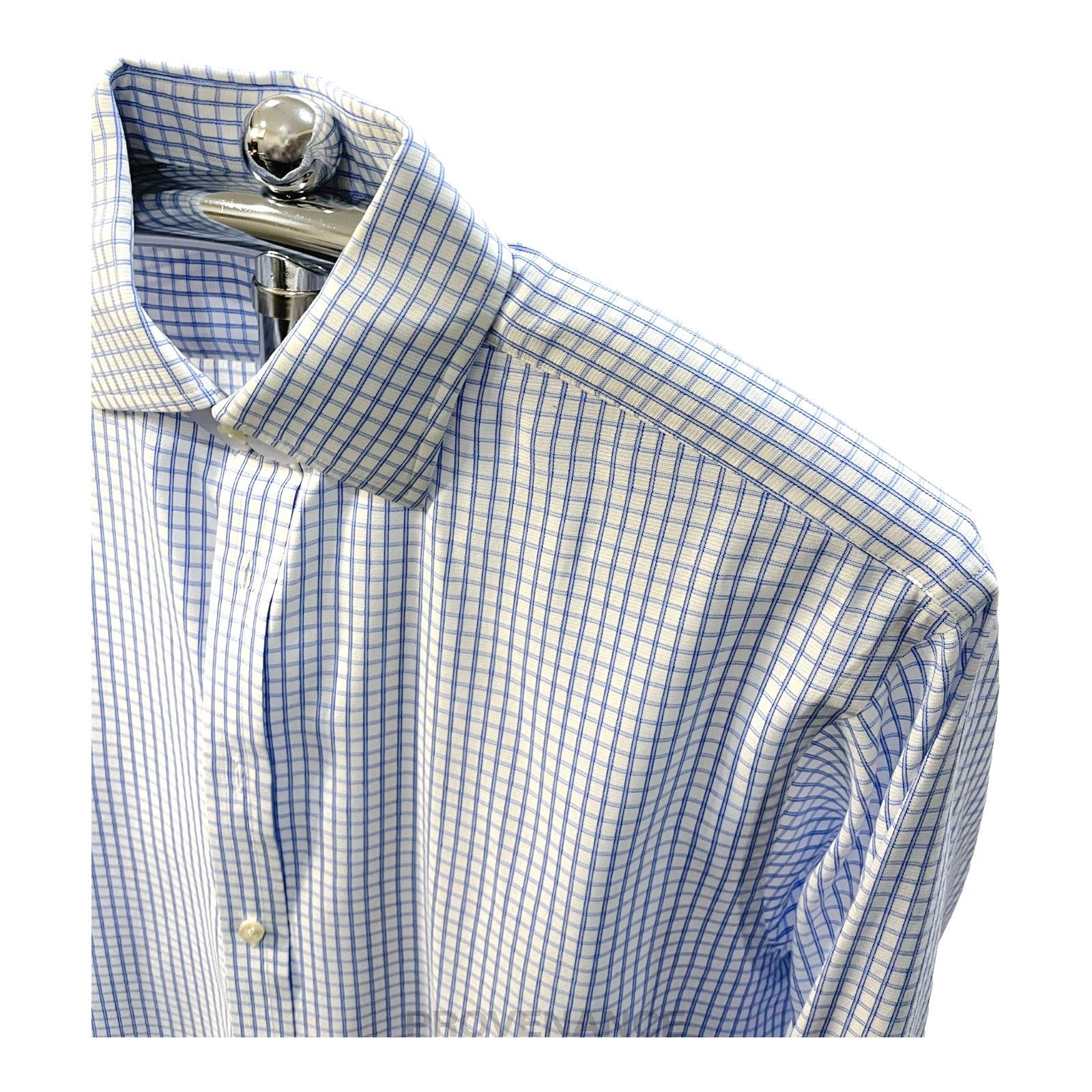 Thomas Pink 🔴 Thomas Pink Button Down Shirt - White/Blue Checked Size US M / EU 48-50 / 2 - 4 Thumbnail
