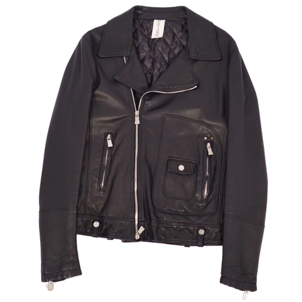 Other Delan Lamb Leather Biker Jacket Italy Size US M / EU 48-50 / 2 - 1 Thumbnail