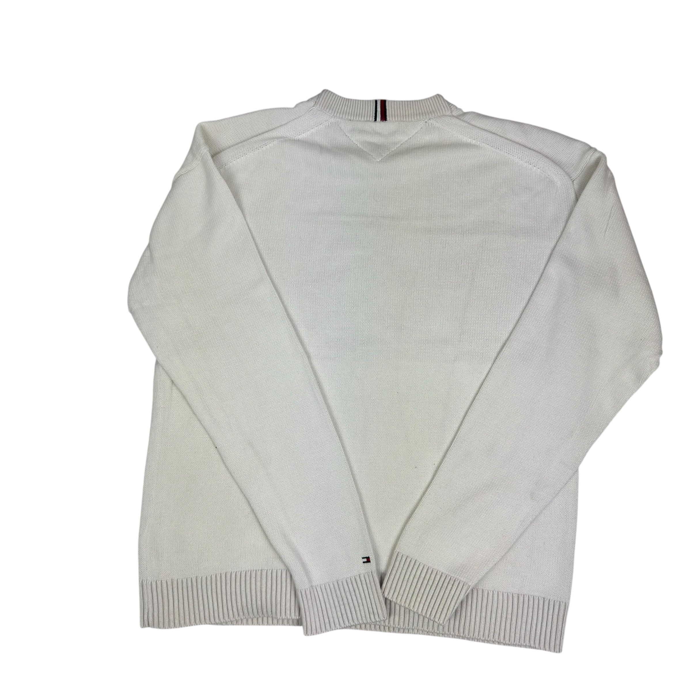 Tommy Hilfiger Tommy Hilfiger Men's White Cotton Icon Crest Flag Sweater XL Size US XL / EU 56 / 4 - 9 Thumbnail