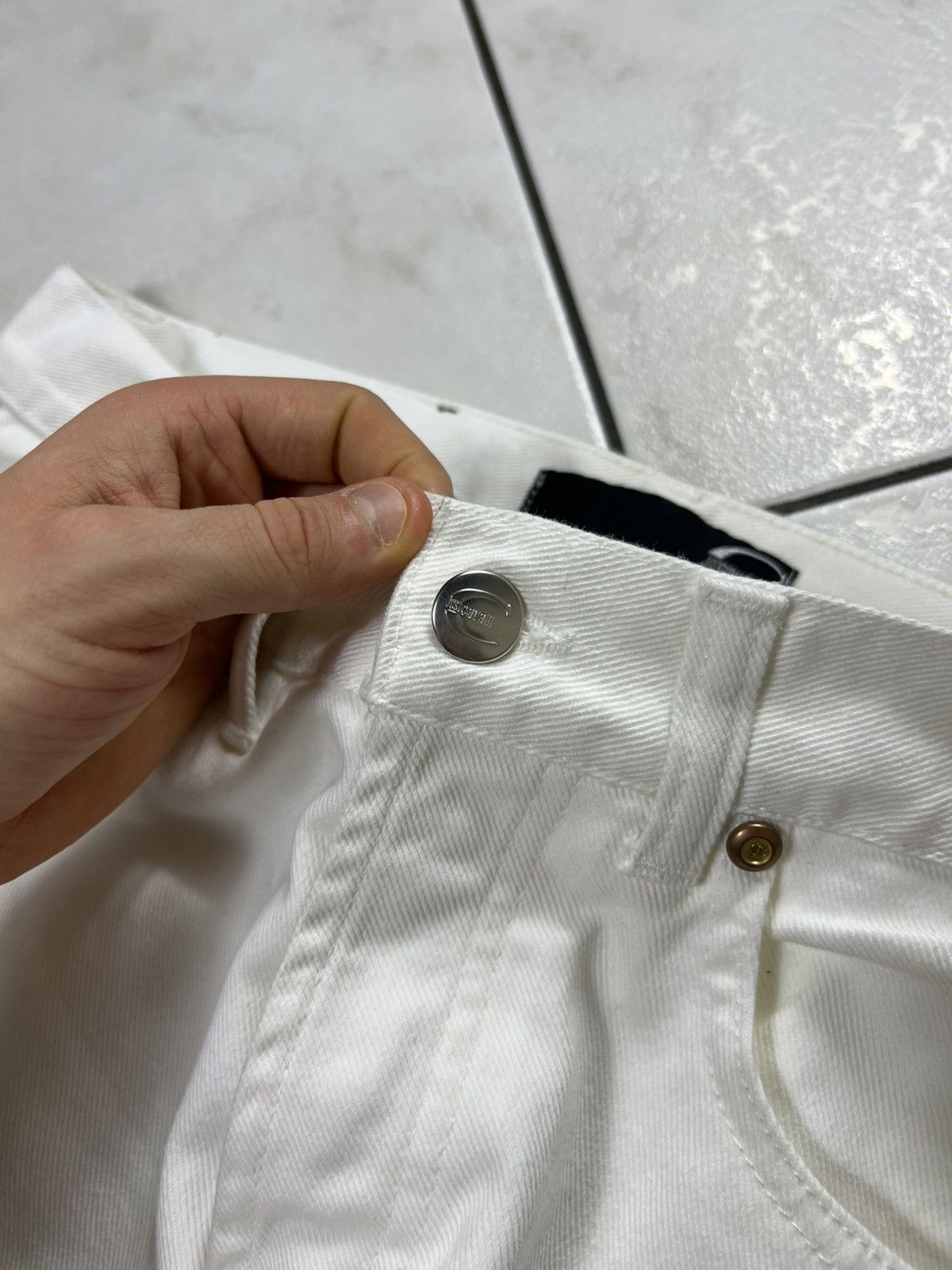Roberto Cavalli Vintage Just Roberto Cavalli archive white denim jeans pants Size US 32 / EU 48 - 9 Thumbnail