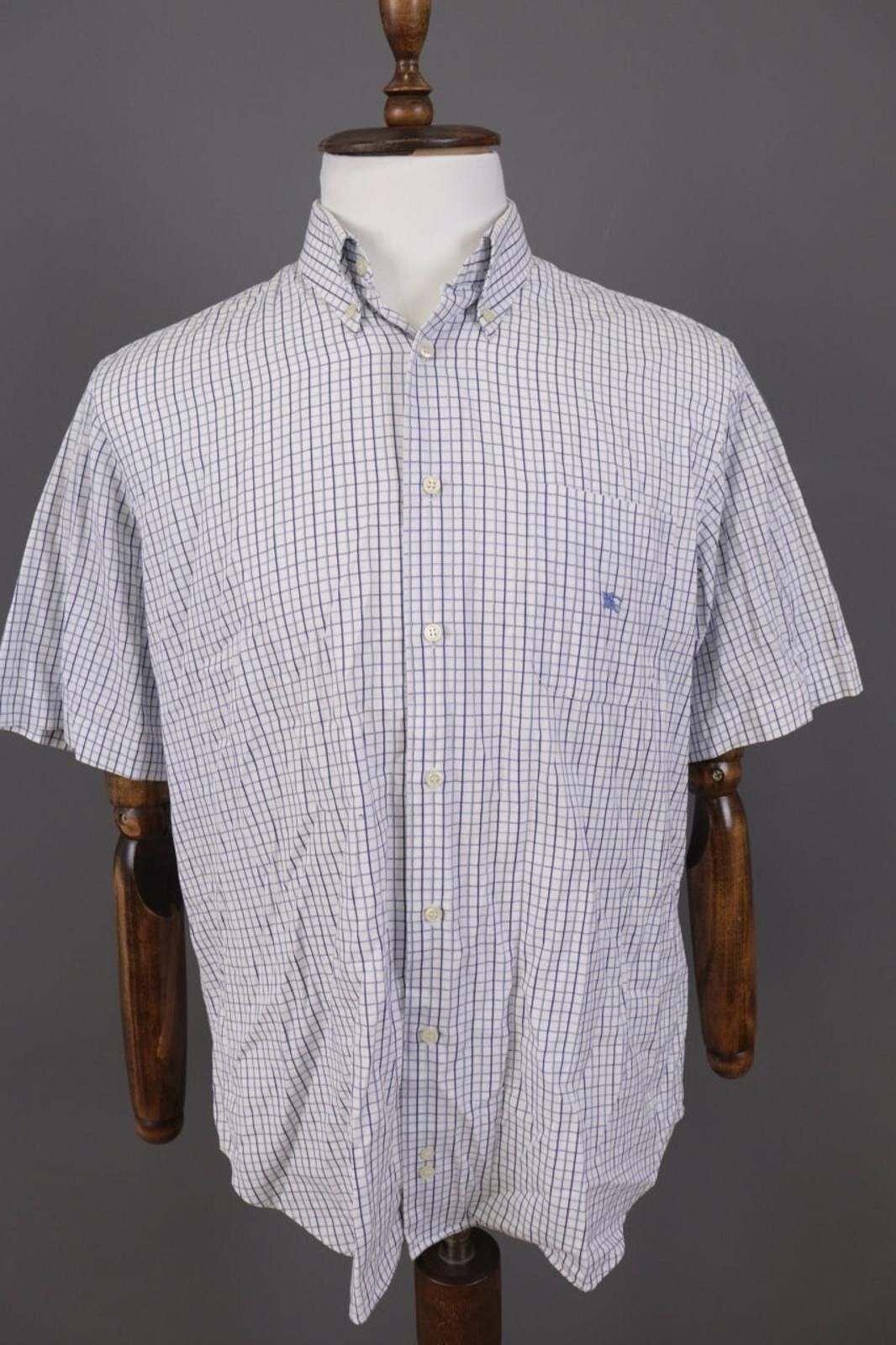 Designer Burberry London Blue Check Button Down Shirt Size 4 Size US M / EU 48-50 / 2 - 1 Thumbnail