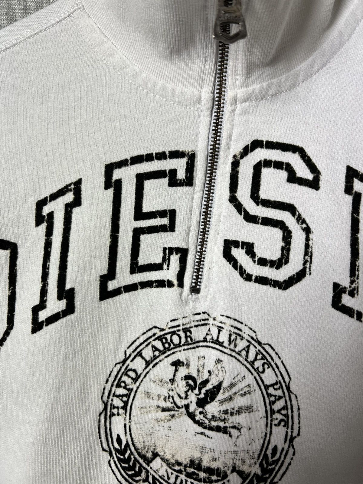 Diesel Rare Vintage Y2K Diesel Big Logo Zip Pullover Sweatshirt Size US S / EU 44-46 / 1 - 6 Thumbnail