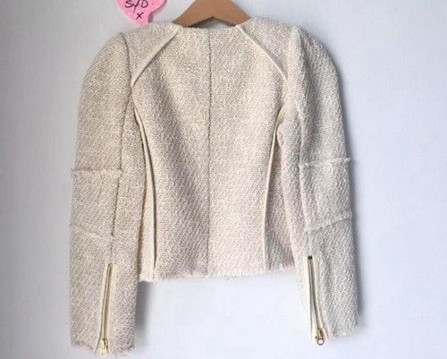 Juicy Couture JUICY COUTURE Girls Cream/oatmeal Tweed Boucle Jacket Size ONE SIZE - 8 Thumbnail